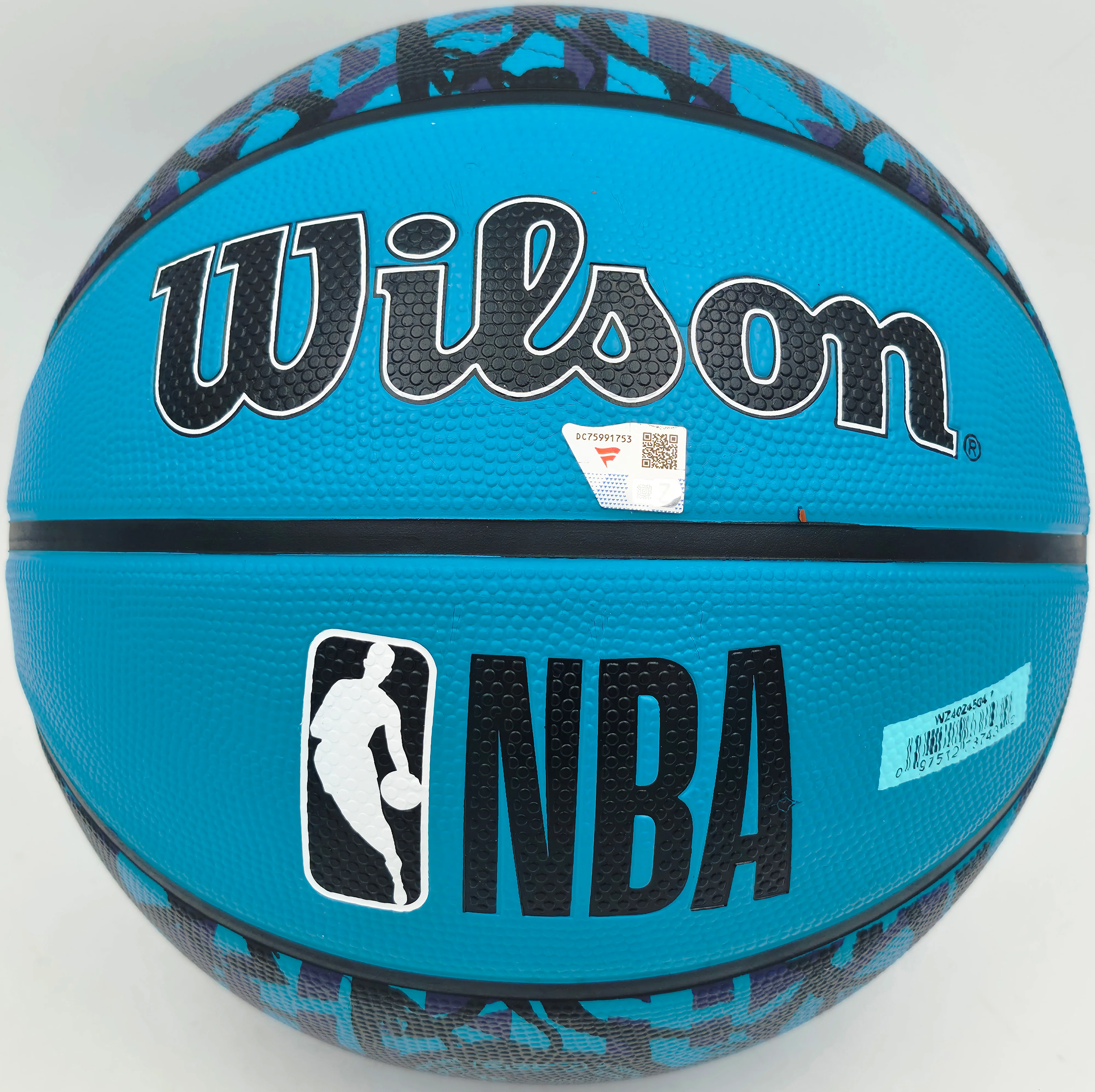 Kon Knueppel Autographed Charlotte Hornets Purple Graffiti Logo Basketball Fanatics Holo Stock #262374 - Image 2