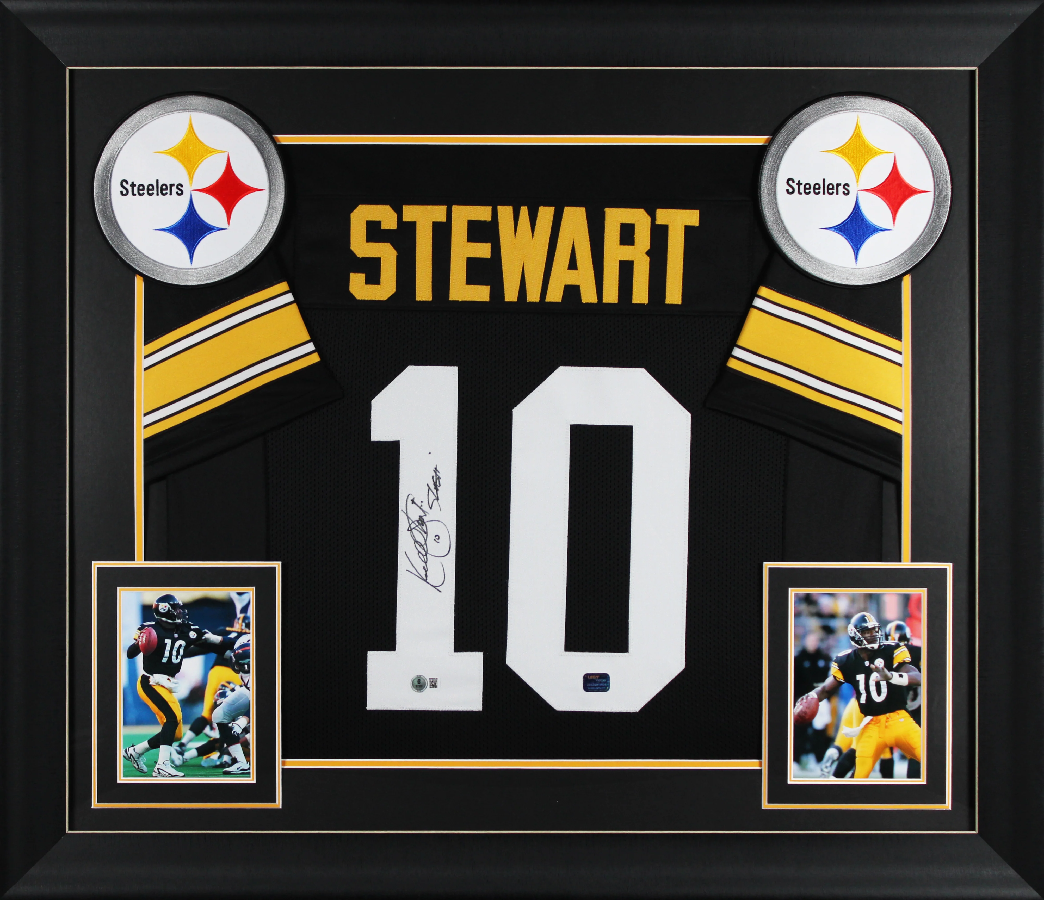 Kordell Stewart "Slash" Signed Black Pro Style Framed Jersey BAS Witnessed - Image 2