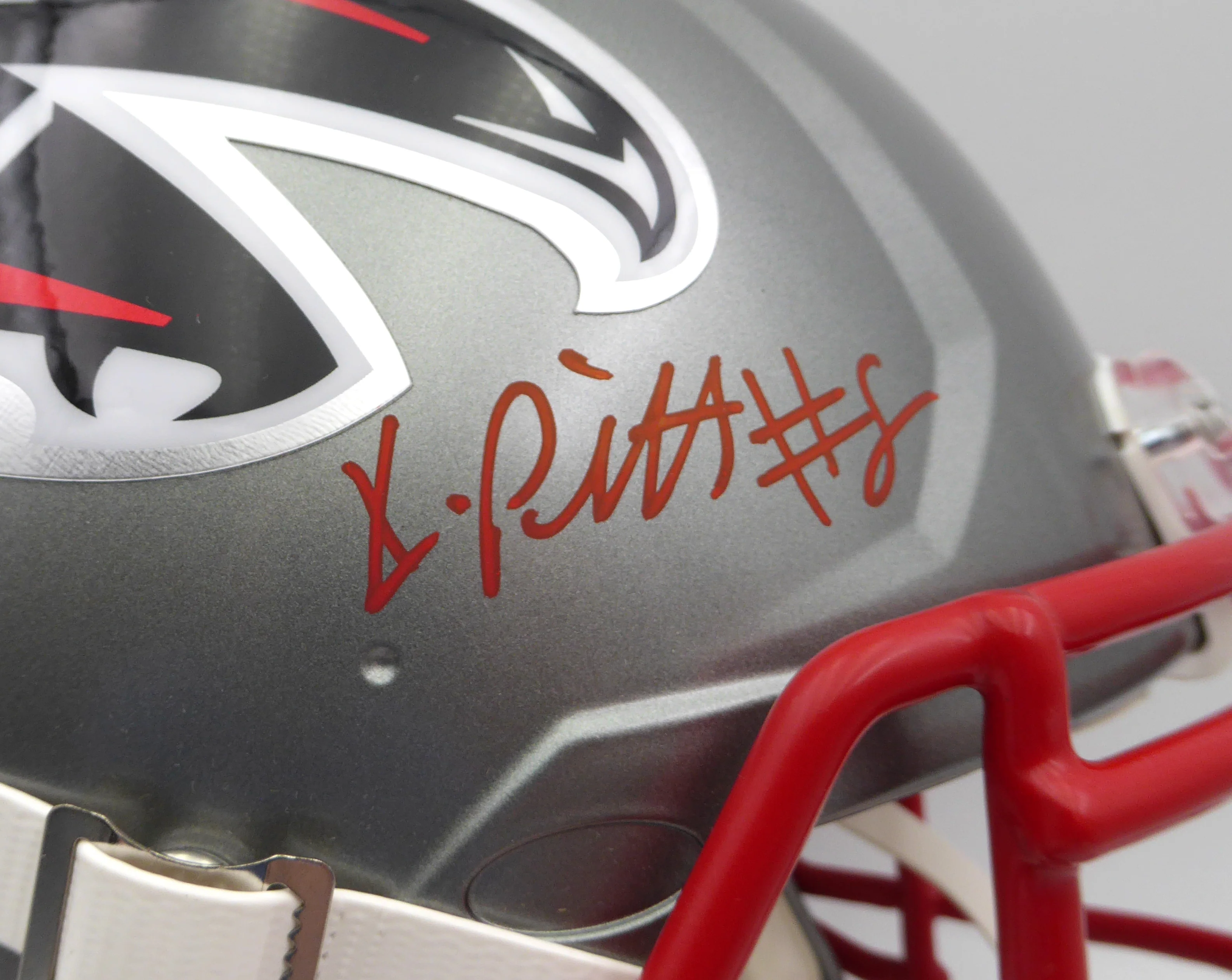 Kyle Pitts Autographed Atlanta Falcons Authentic Flash Silver Full Size Helmet Beckett BAS QR #WL25821 - Image 2