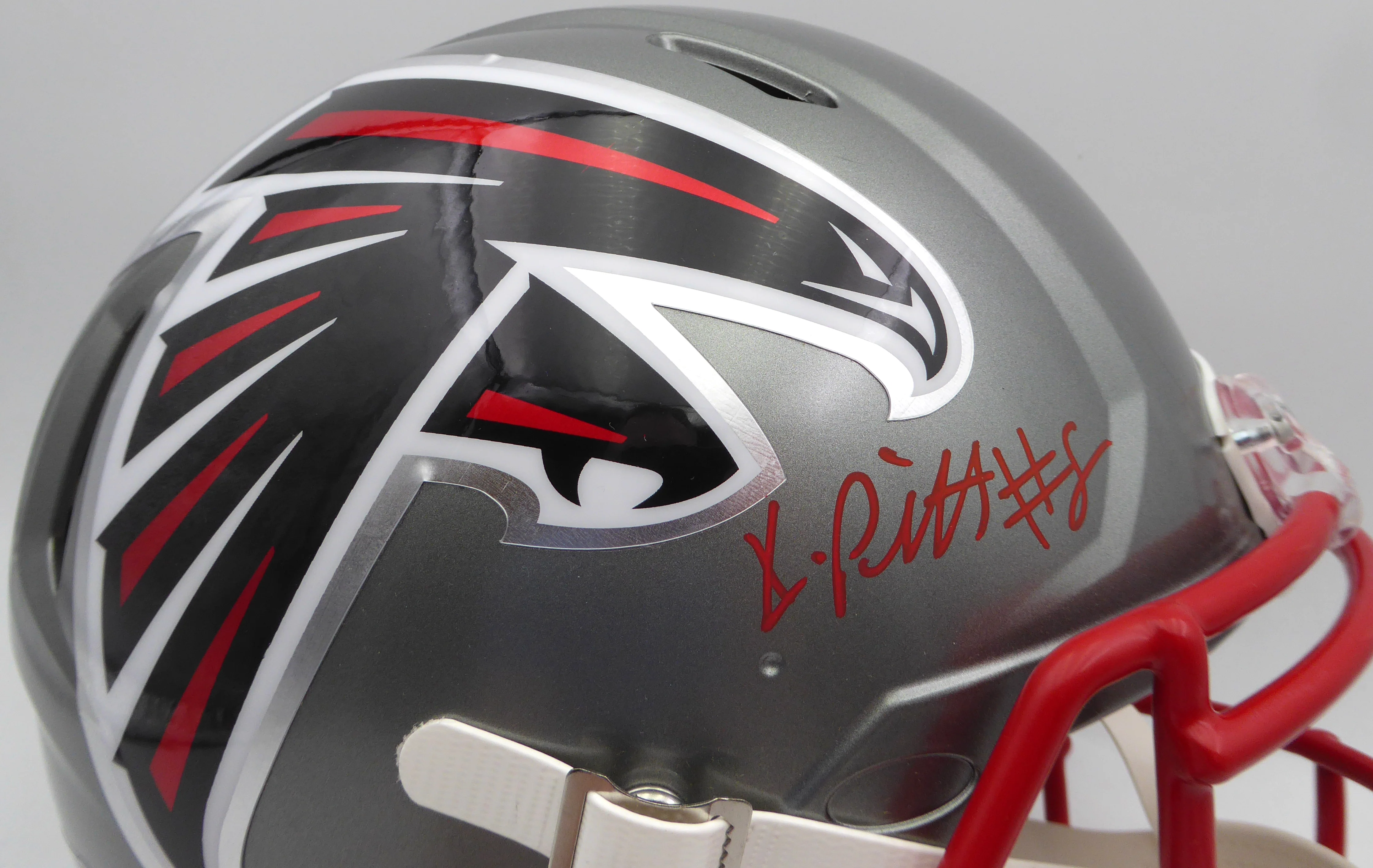 Kyle Pitts Autographed Atlanta Falcons Authentic Flash Silver Full Size Helmet Beckett BAS QR #WL25821 - Image 3