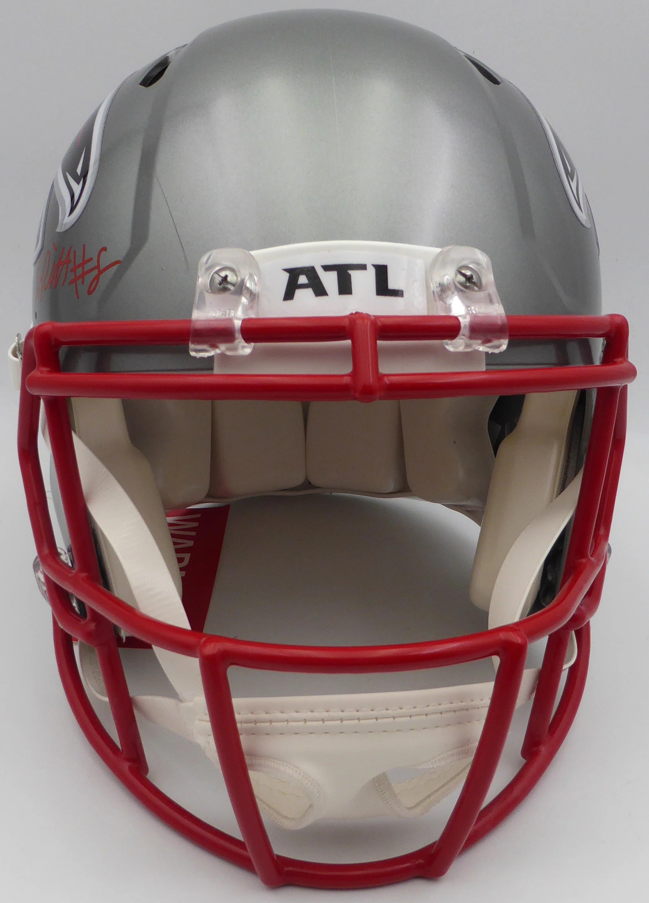 Kyle Pitts Autographed Atlanta Falcons Authentic Flash Silver Full Size Helmet Beckett BAS QR #WL25821 - Image 4