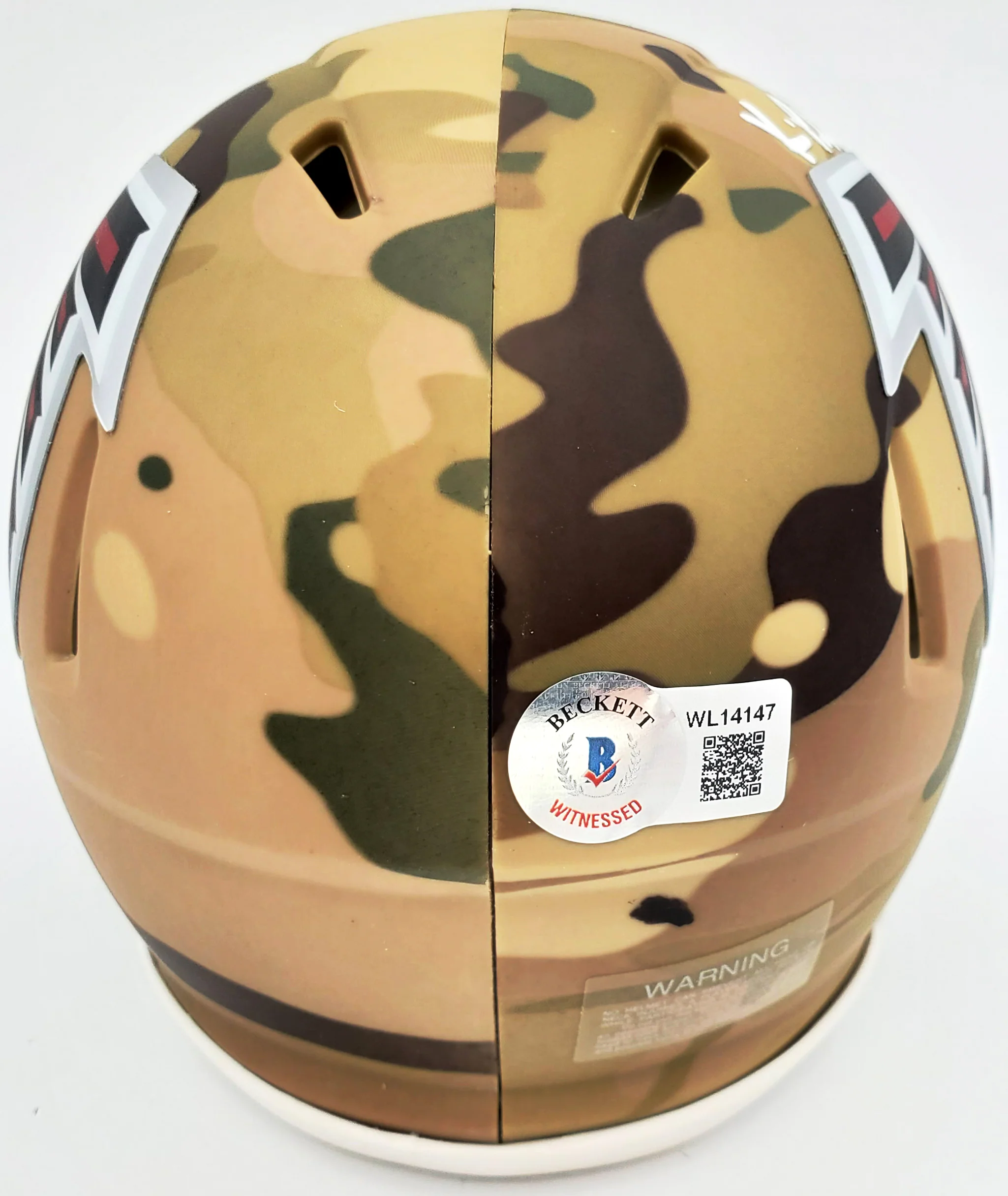 Kyle Pitts Autographed Atlanta Falcons Camo Speed Mini Helmet Beckett BAS QR Stock #194401 - Image 3