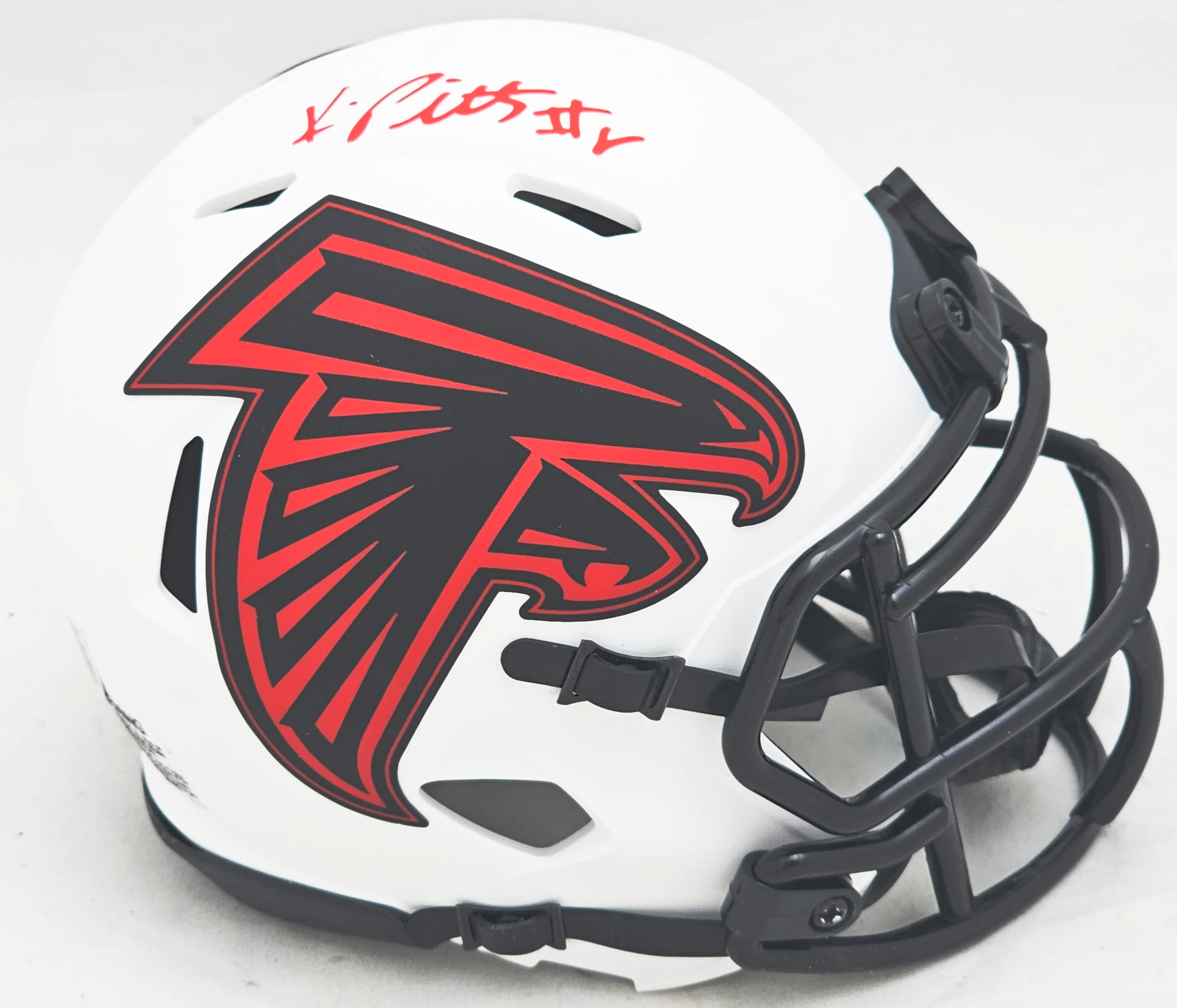 Kyle Pitts Autographed Atlanta Falcons Lunar Eclipse White Speed Mini Helmet Beckett BAS Witness Stock #216116 - Image 3