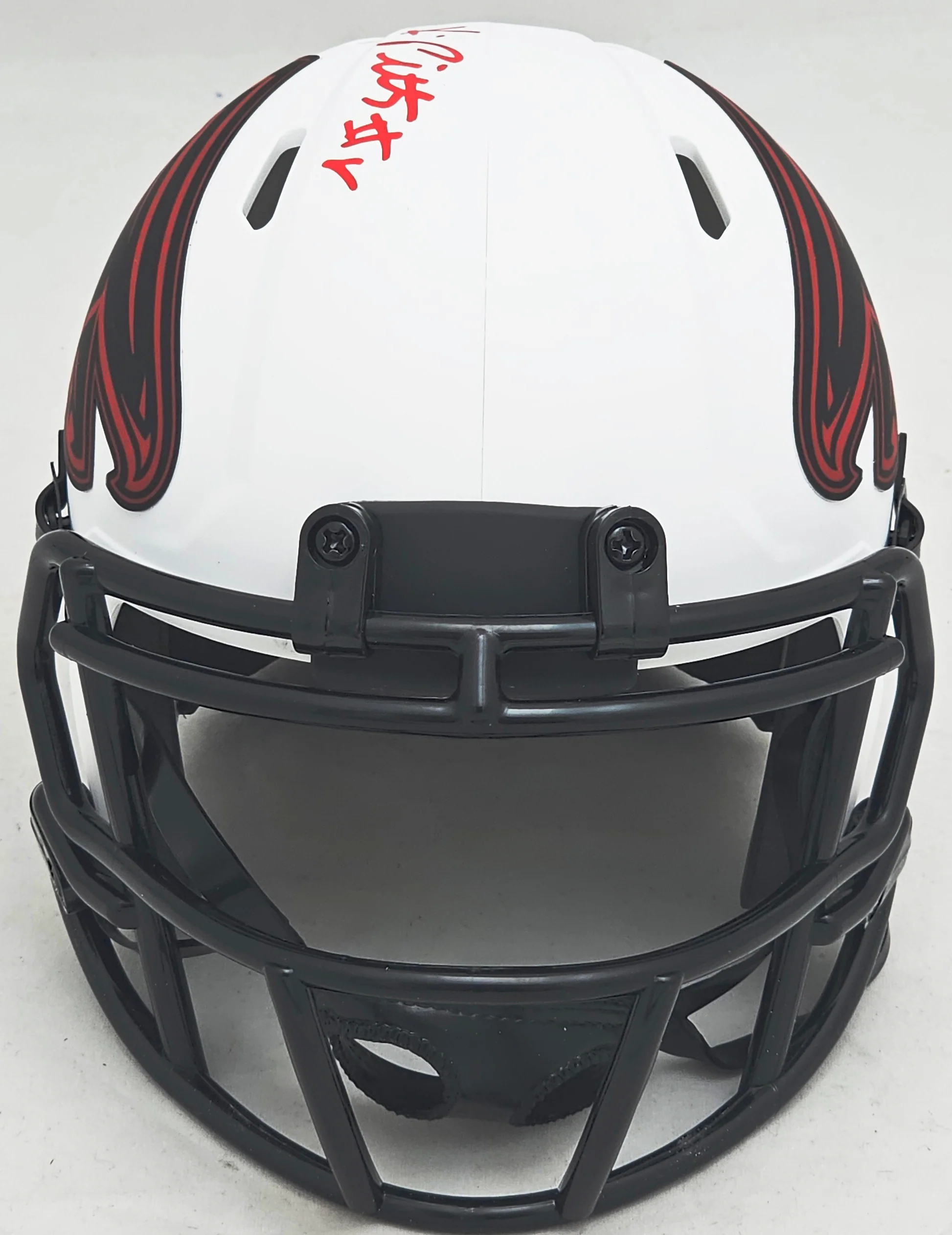 Kyle Pitts Autographed Atlanta Falcons Lunar Eclipse White Speed Mini Helmet Beckett BAS Witness Stock #216116 - Image 4