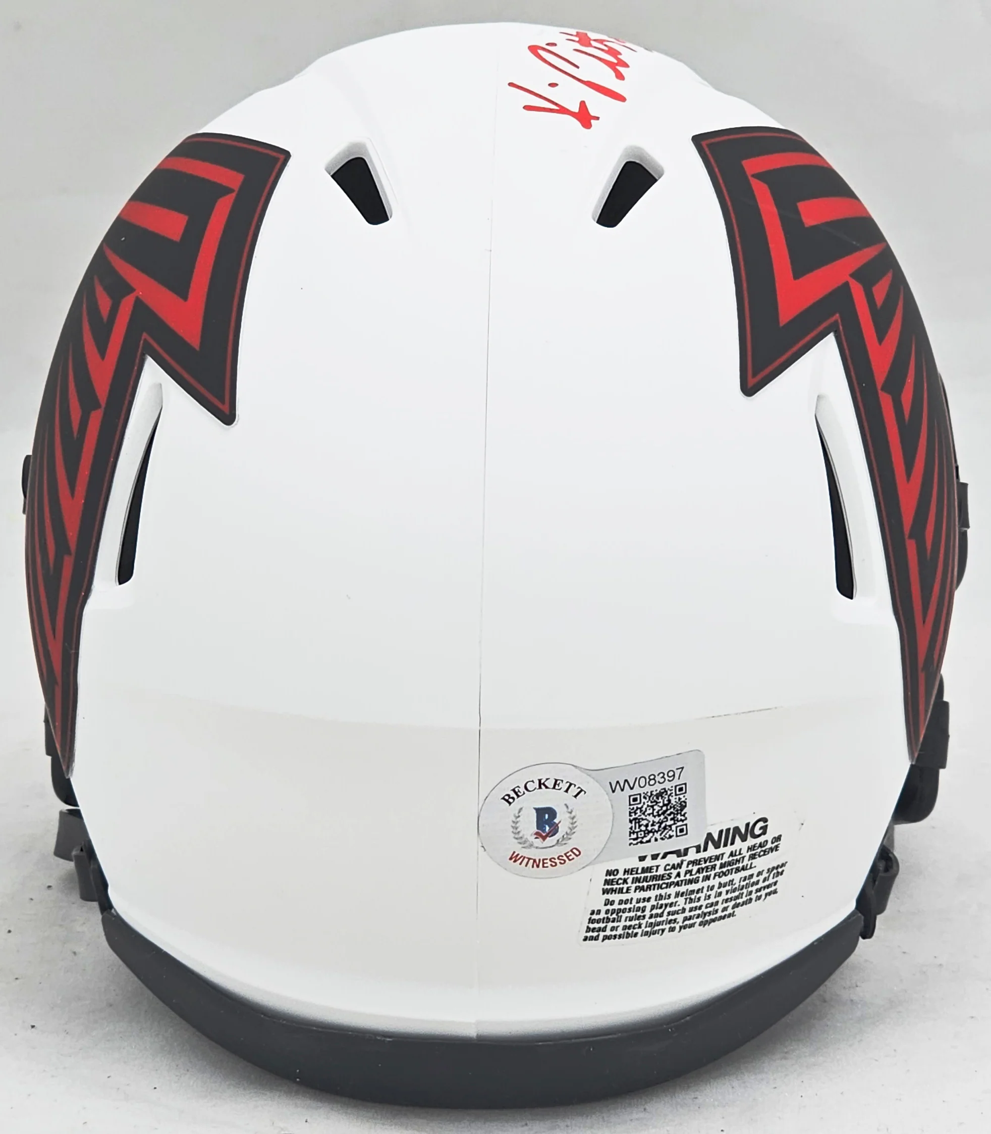 Kyle Pitts Autographed Atlanta Falcons Lunar Eclipse White Speed Mini Helmet Beckett BAS Witness Stock #216116 - Image 5