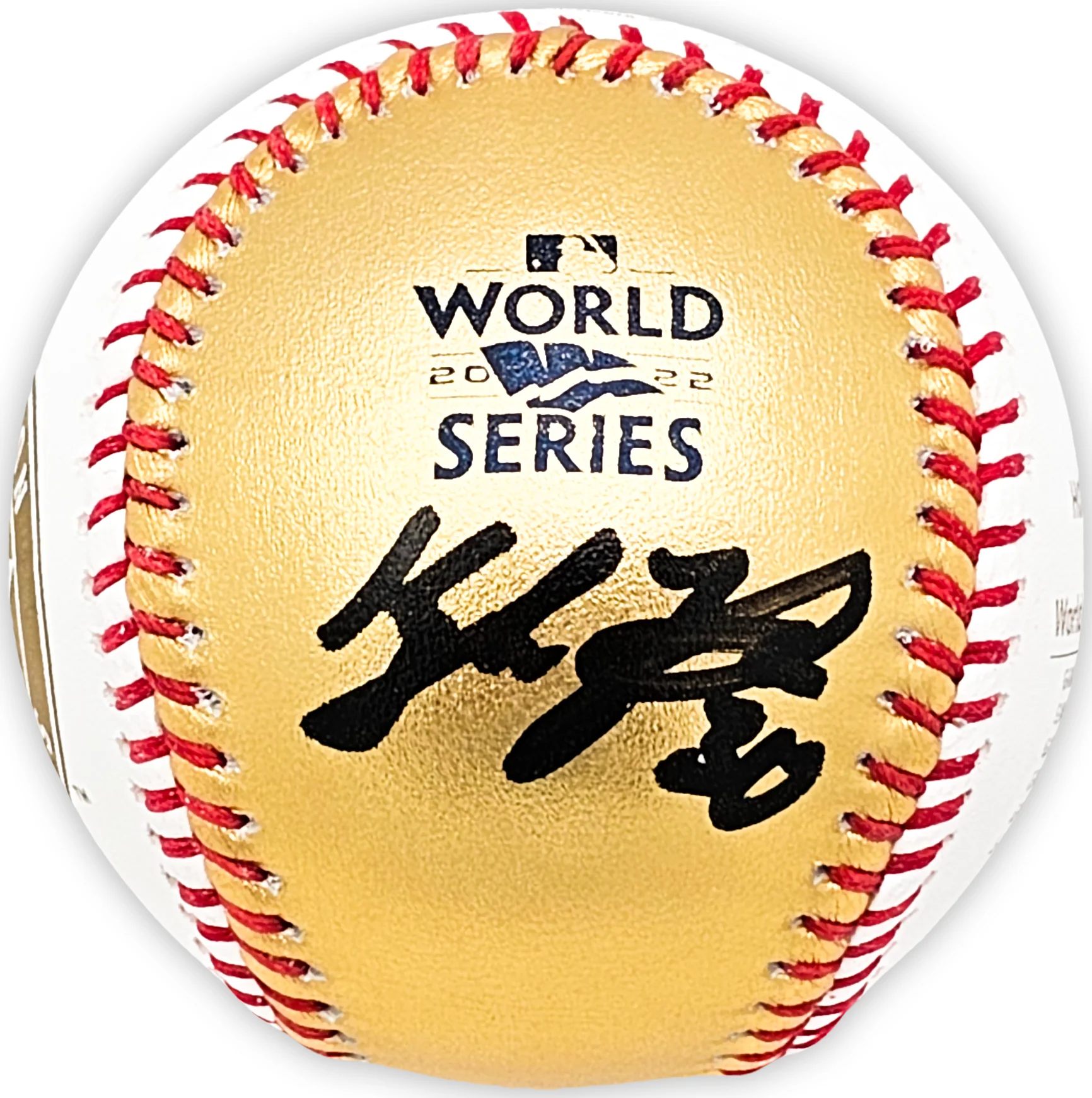 Kyle Tucker Autographed Official 2022 Gold World Series Gold MLB Baseball Houston Astros Beckett BAS Witness Stock #215400 - Image 2