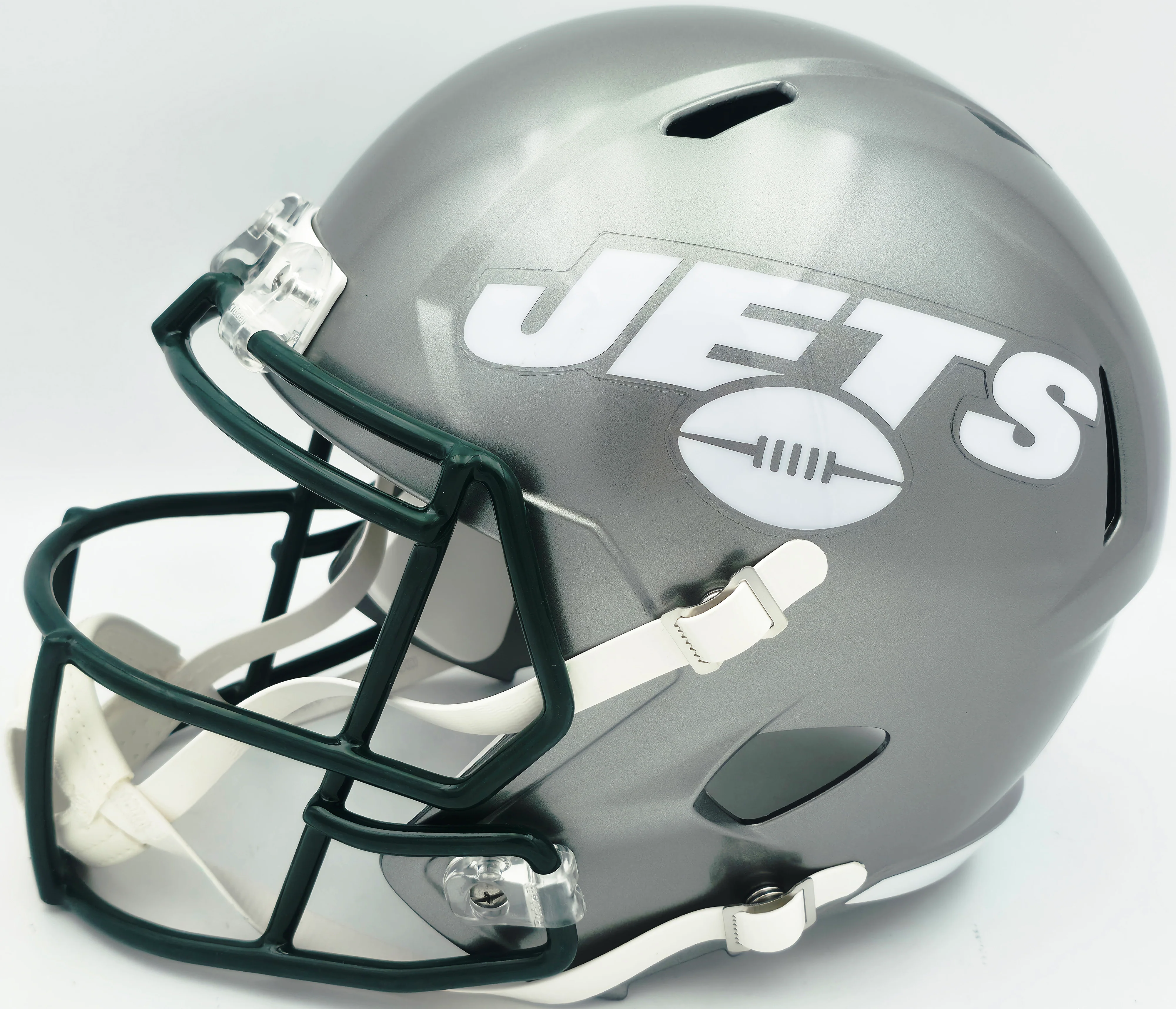 LaDainian Tomlinson Autographed New York Jets Flash Gray Full Size Speed Replica Helmet "HOF 17" Beckett BAS Witness Stock #261832 - Image 5