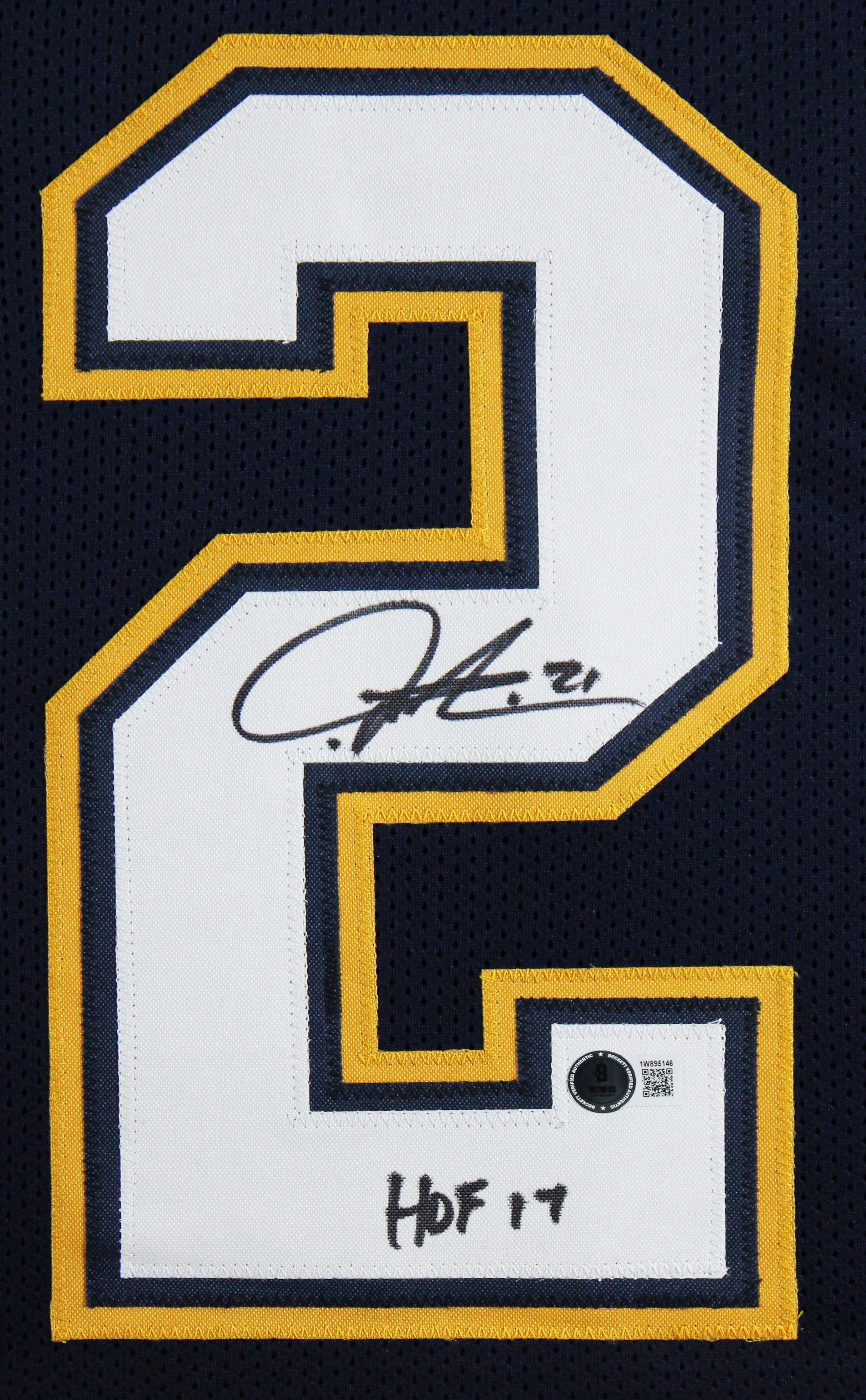 LaDanian Tomlinson "HOF 17" Signed Navy Blue Pro Style Framed Jersey BAS Witness - Image 3