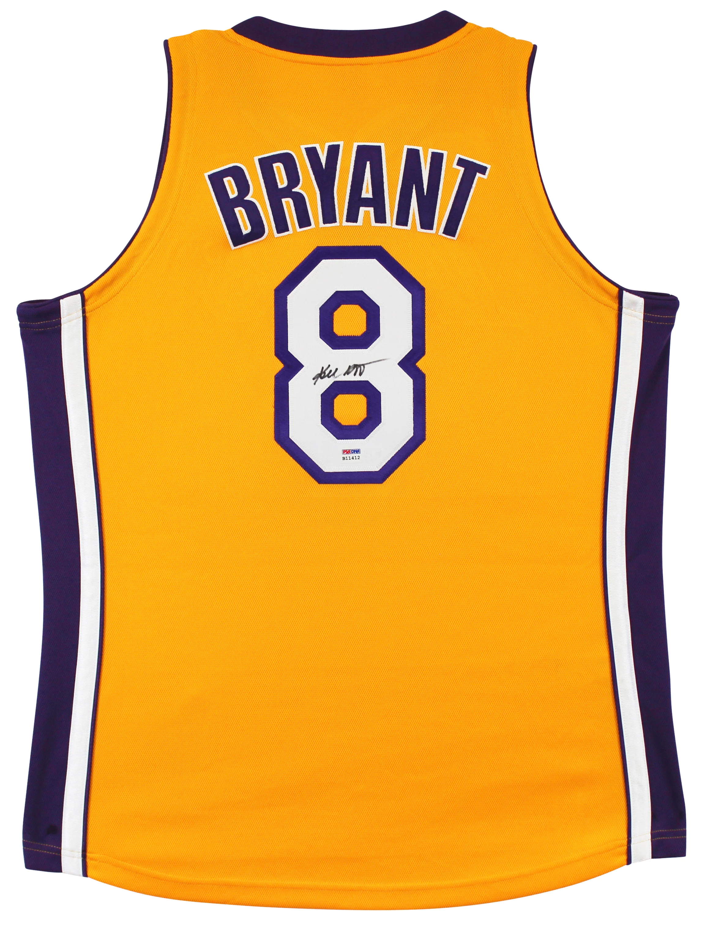 Lakers Kobe Bryant Signed Yellow M&N 2000-01 HWC Authentic Framed Jersey PSA/DNA - Image 4