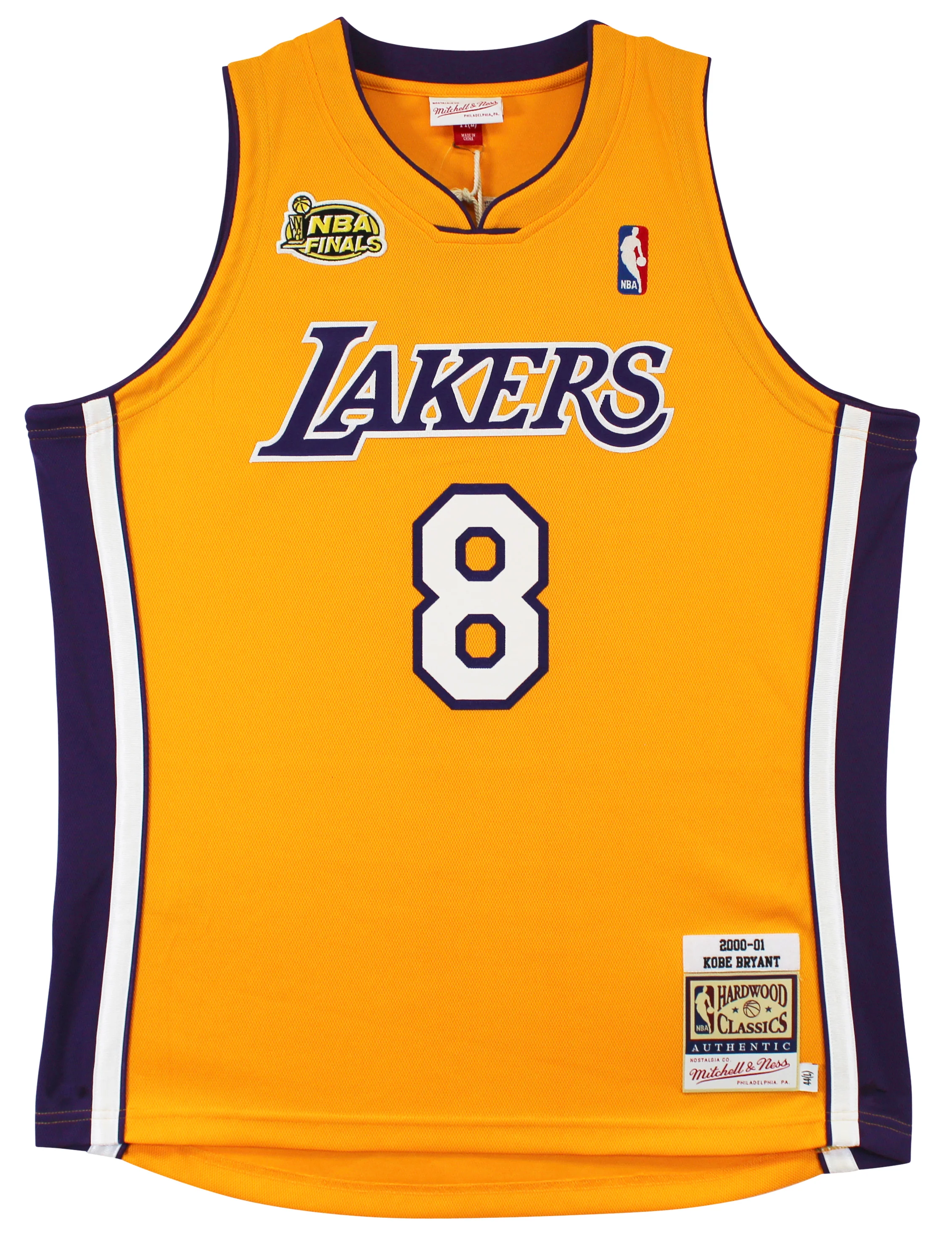 Lakers Kobe Bryant Signed Yellow M&N 2000-01 HWC Authentic Framed Jersey PSA/DNA - Image 6
