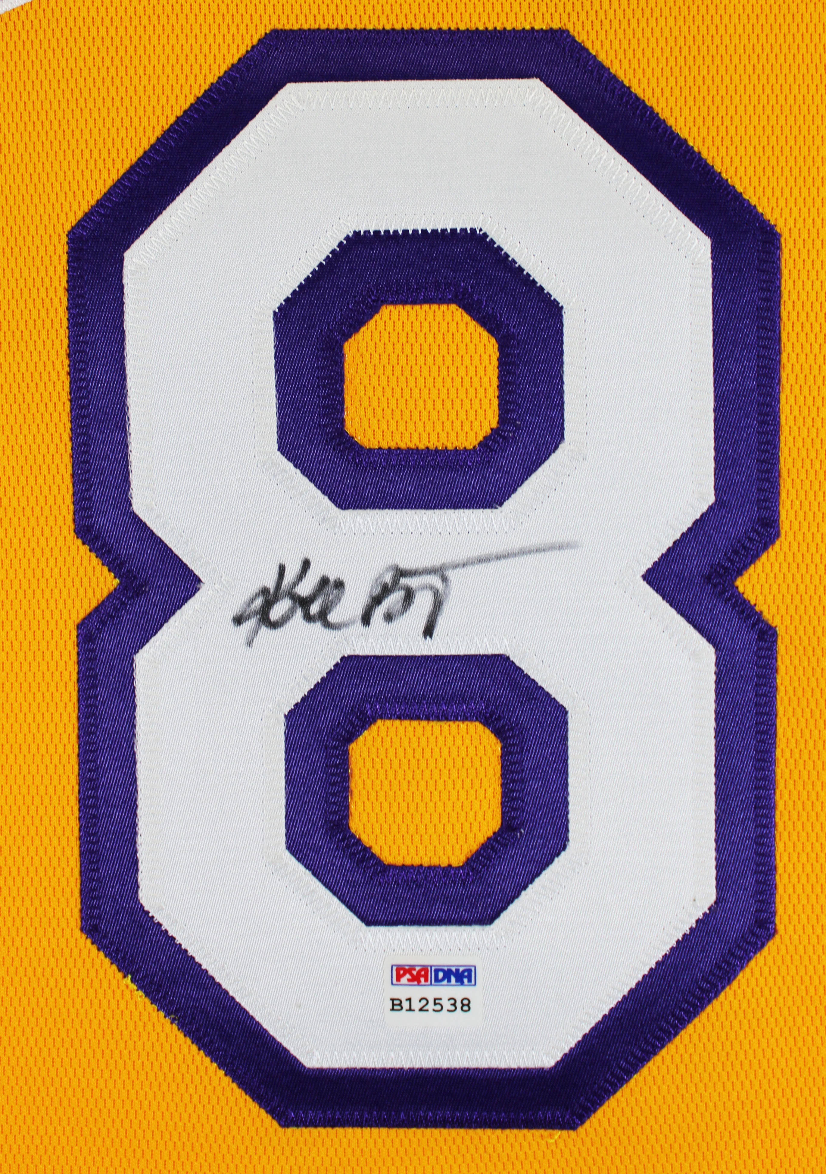 Lakers Kobe Bryant Signed Yellow M&N 2000-01 HWC Authentic Jersey PSA #B12538 - Image 4