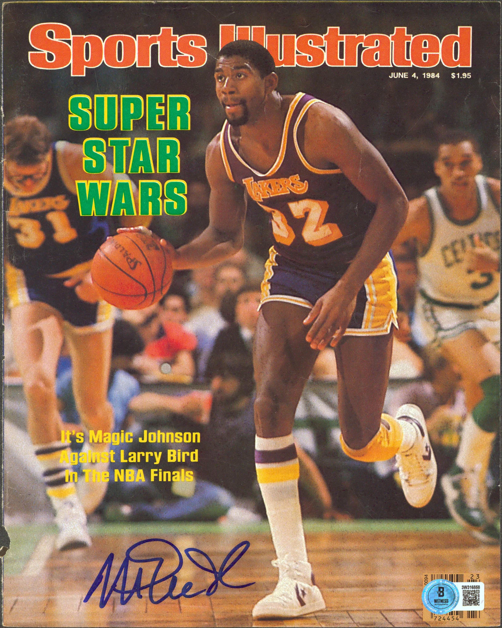 Lakers Magic Johnson Authentic Signed June 1984 SI Magazine Cover BAS #3W316858 - Image 2