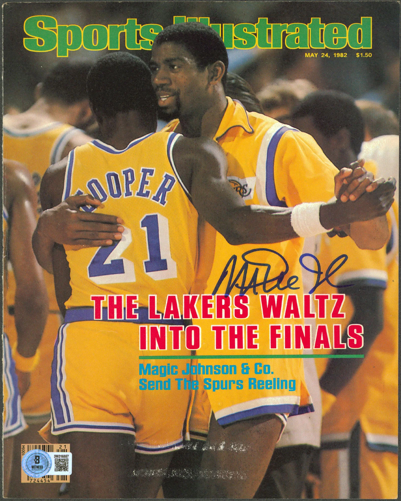 Lakers Magic Johnson Authentic Signed May 1982 SI Magazine Cover BAS #3W316857 - Image 2