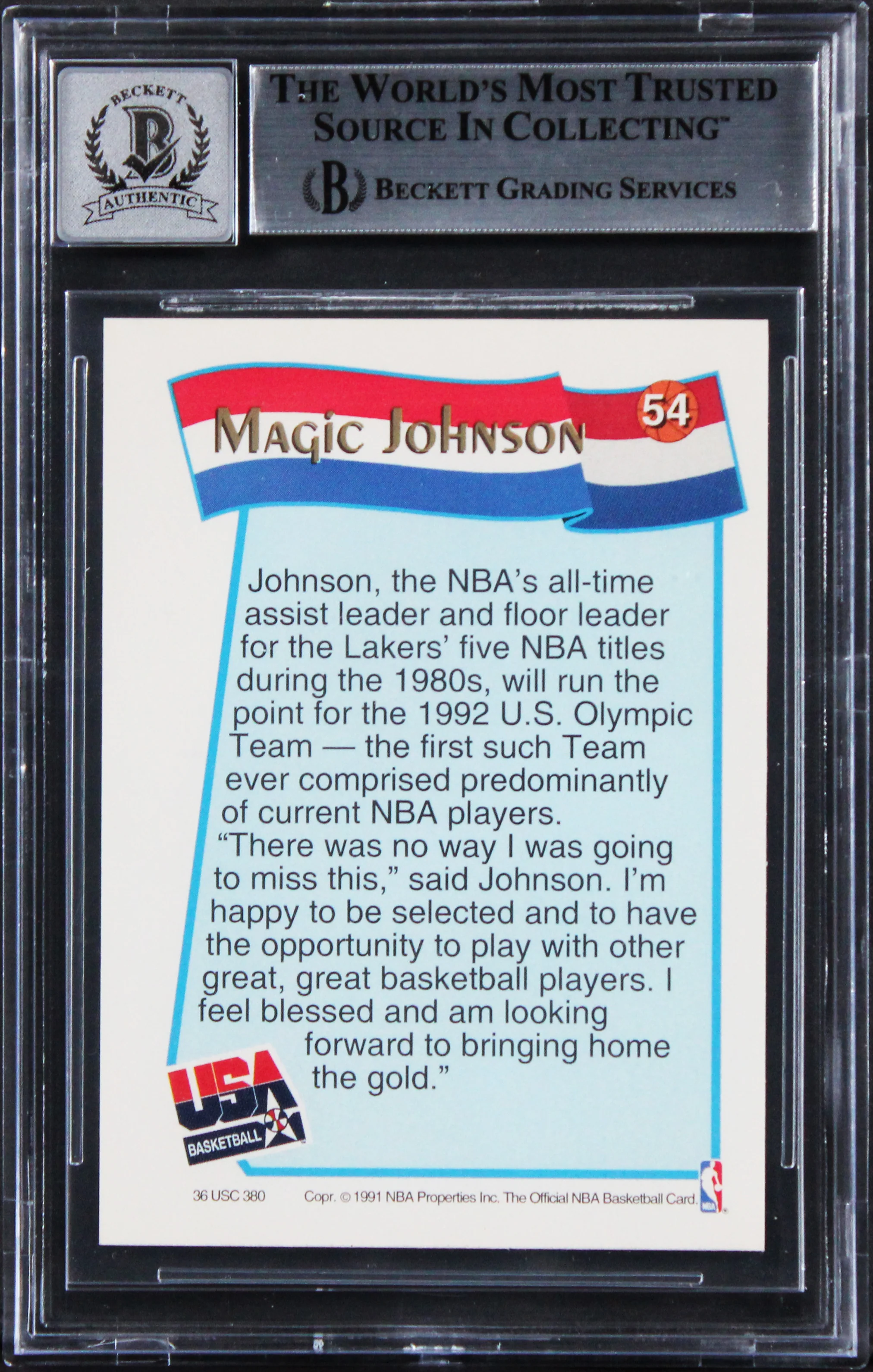 Lakers Magic Johnson Signed 1991 Hoops McDonald's #54 Card Auto 10! BAS Slabbed - Image 3