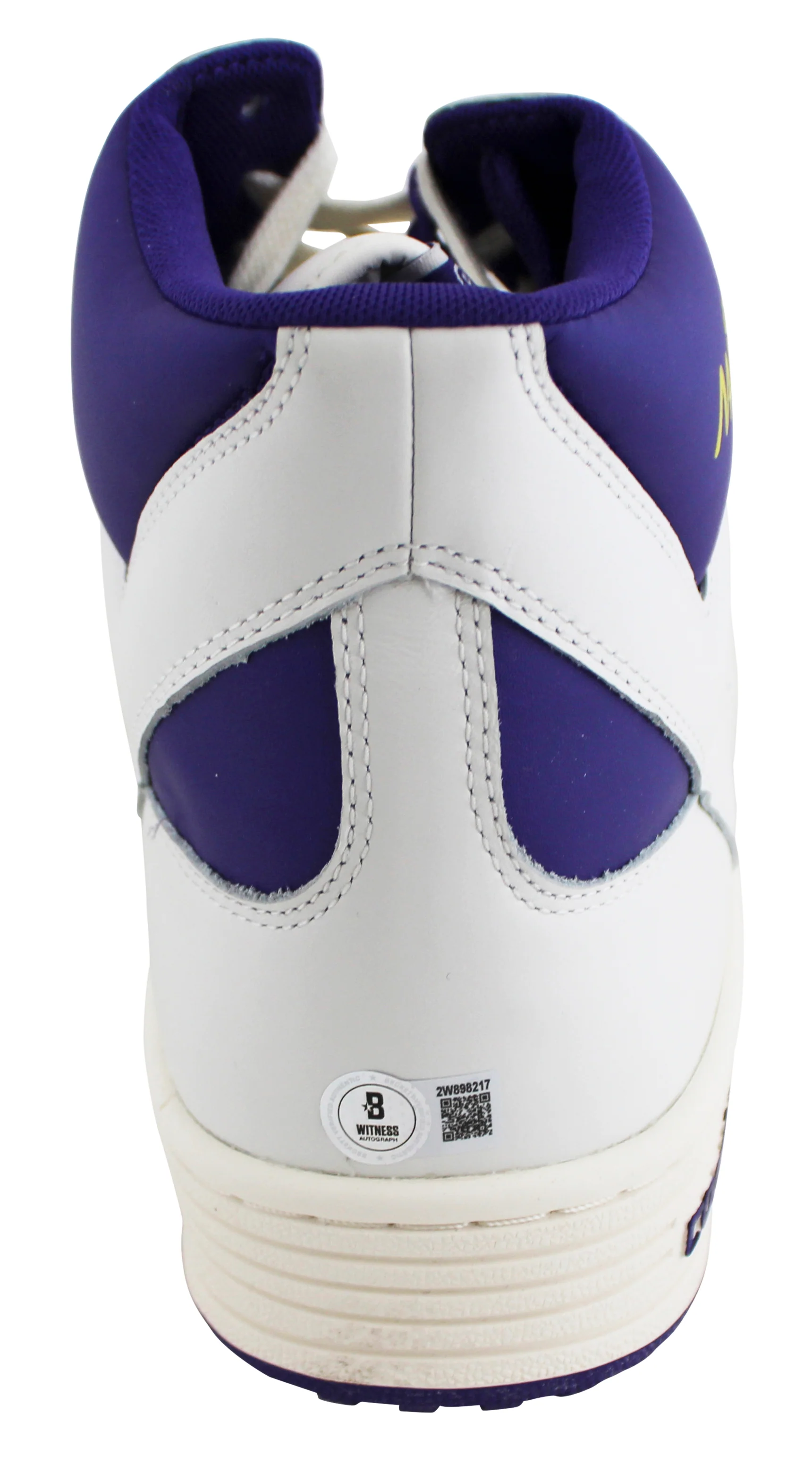 Lakers Magic Johnson Signed Right P&W Converse Weapon Shoe W/ Case BAS Witness 3 - Image 8