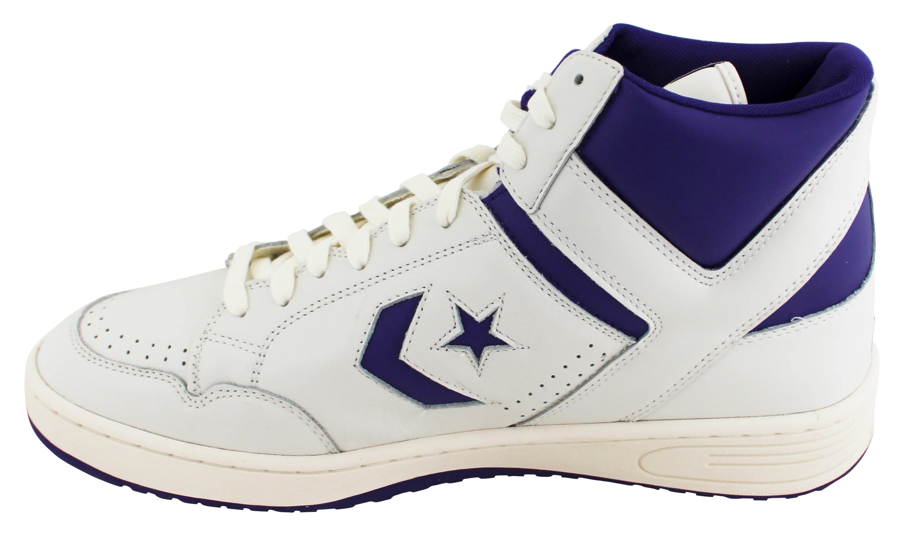 Lakers Magic Johnson Signed Right Purple & White Converse Weapon Shoe BAS Wit 3 - Image 6