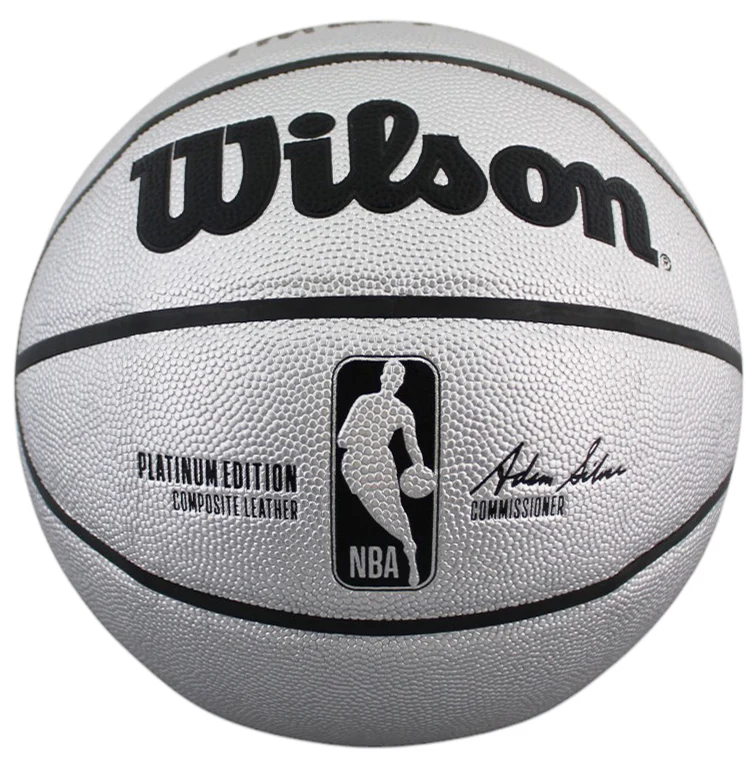Lakers Magic Johnson Signed Silver Wilson Basketball W/ Case BAS Witnessed - Image 5