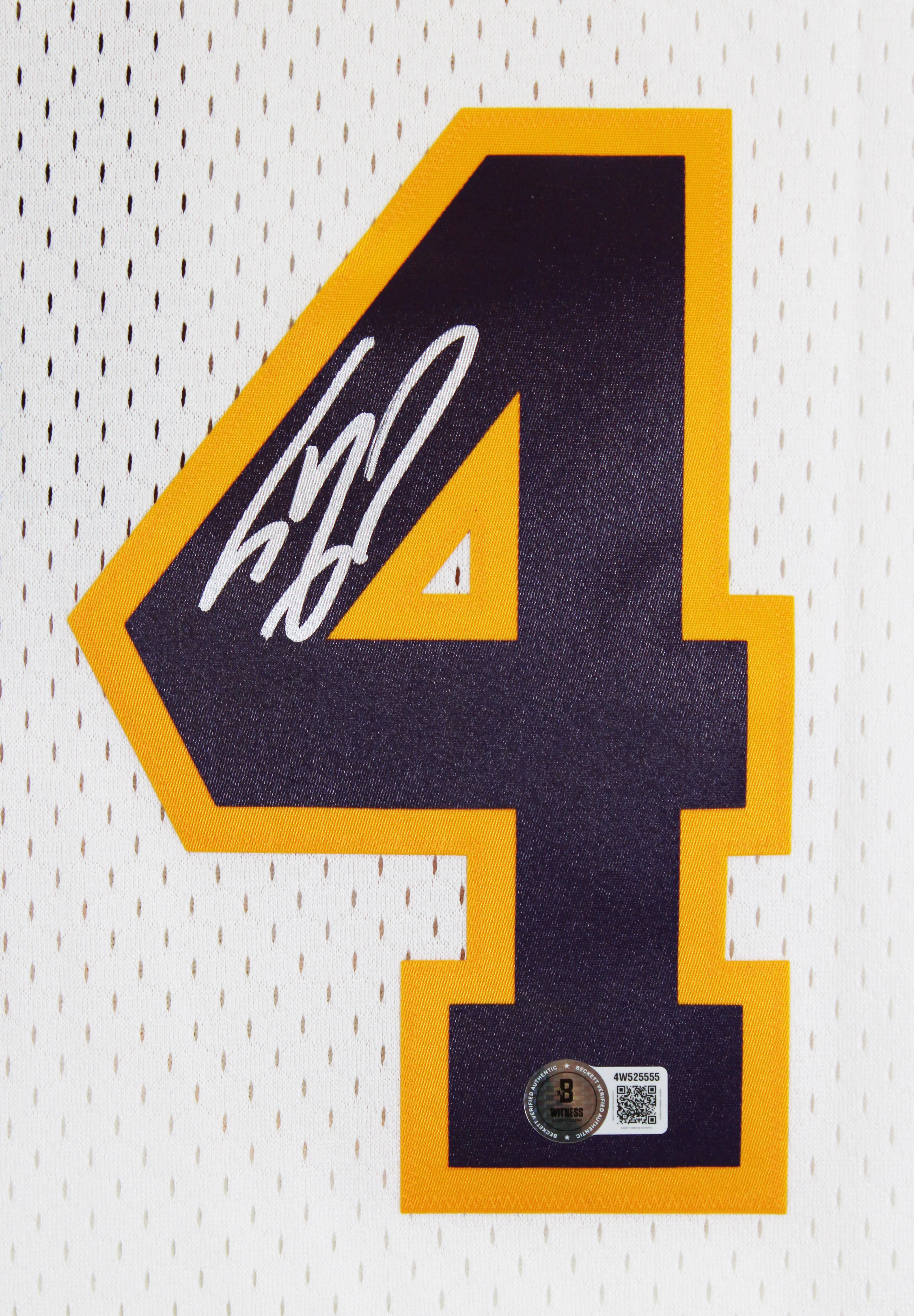 Lakers Shaquille O'Neal Signed White M&N 02-03 TB HWC Swingman Jersey BAS Wit - Image 4