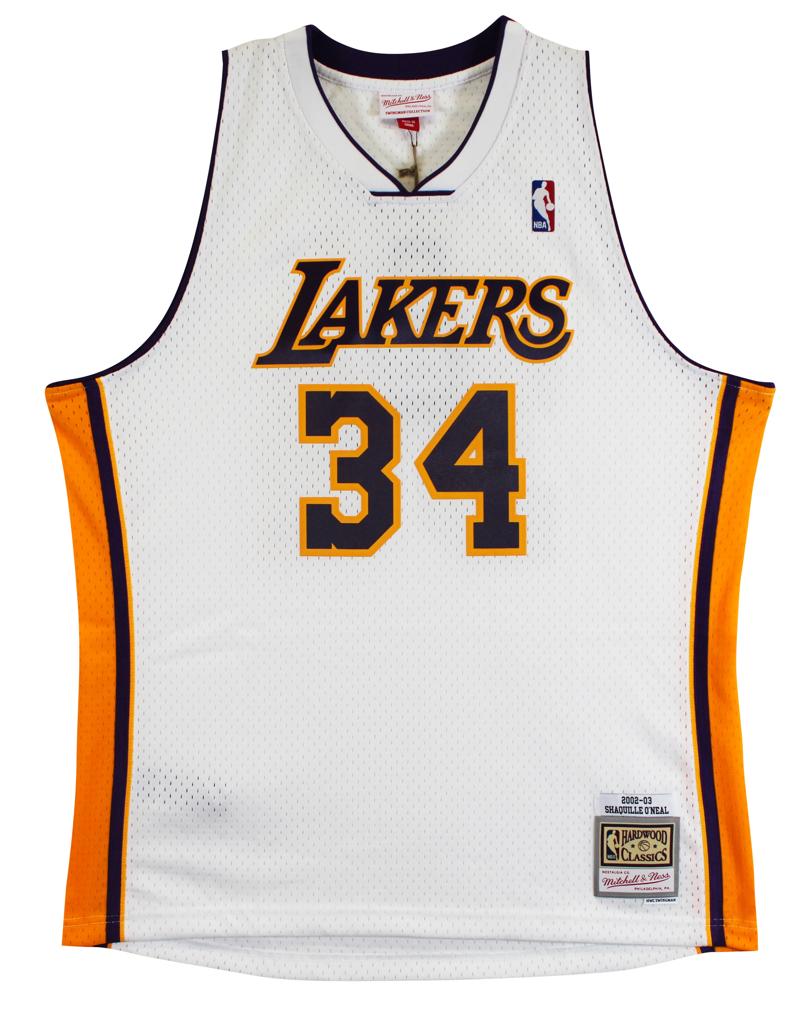 Lakers Shaquille O'Neal Signed White M&N 02-03 TB HWC Swingman Jersey BAS Wit - Image 5