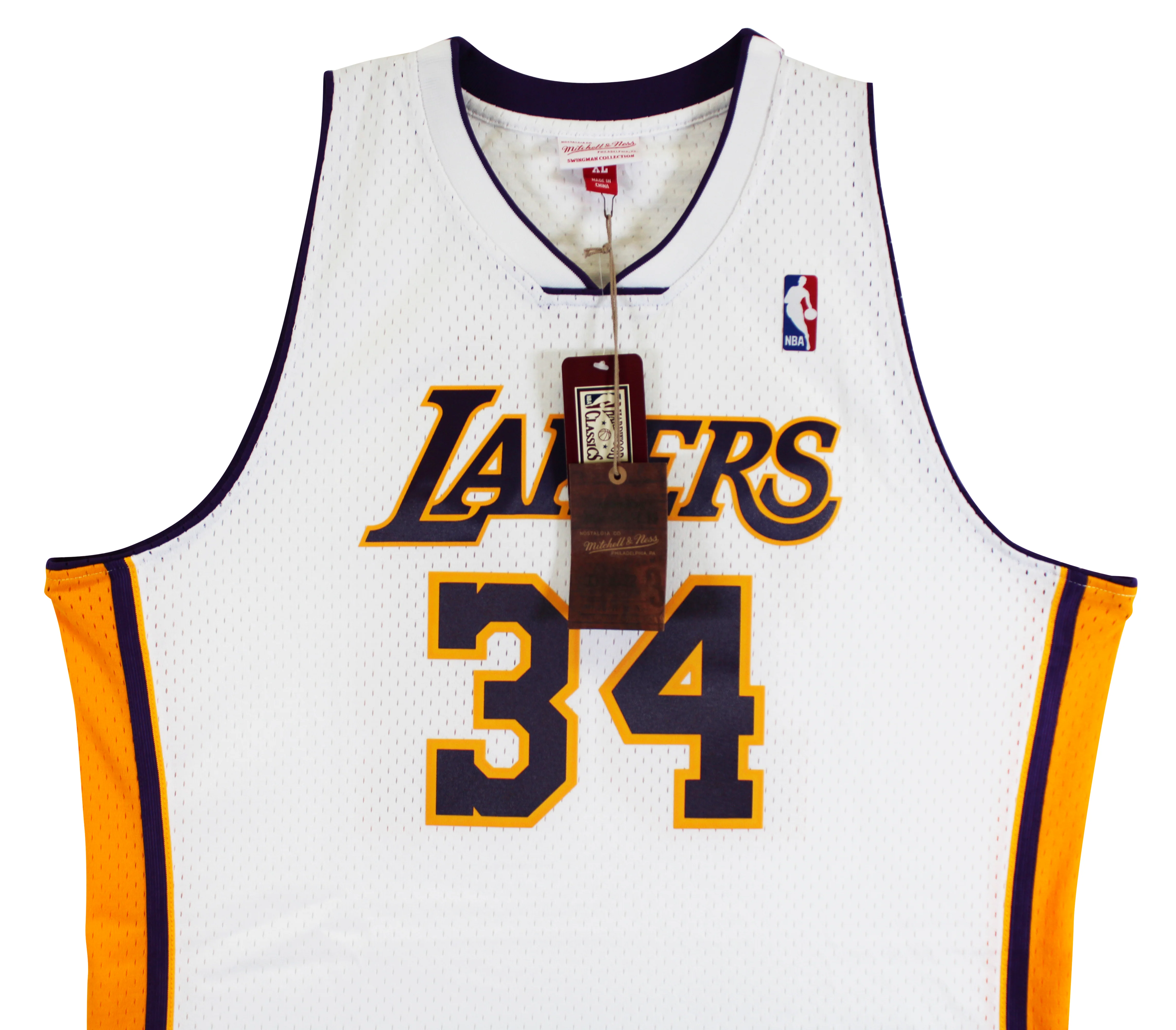 Lakers Shaquille O'Neal Signed White M&N 02-03 TB HWC Swingman Jersey BAS Wit - Image 6