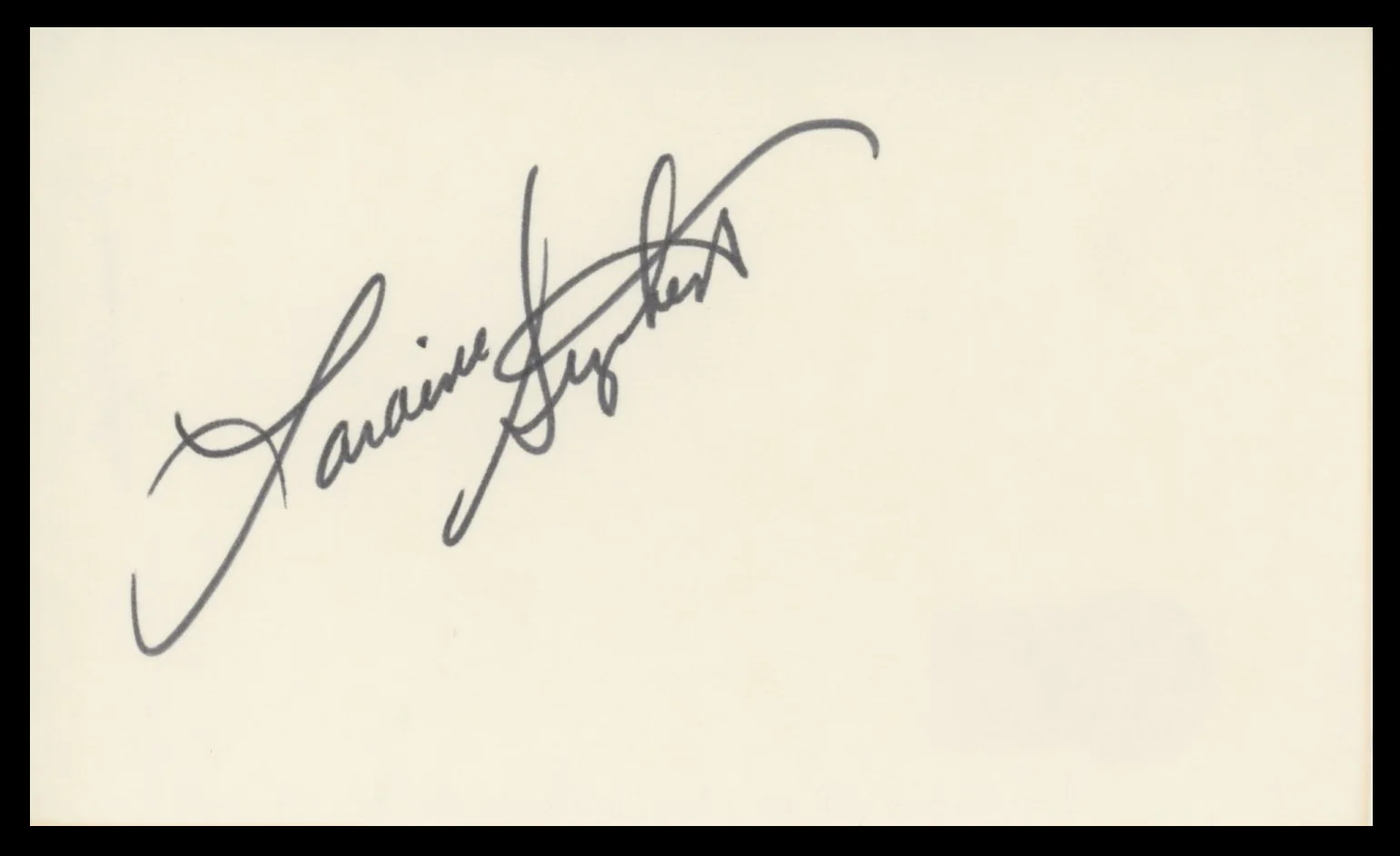 Laraine Stephens Police Woman Authentic Signed 3x5 Index Card BAS #BV59061 - Image 2