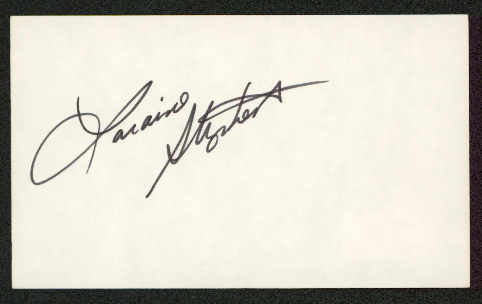 Laraine Stephens Police Woman Authentic Signed 3x5 Index Card BAS #BW70020