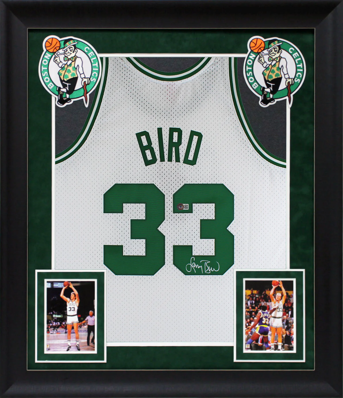 Larry Bird Authentic Signed 1985 White M&N HWC Swingman Framed Jersey BAS Wit 1 - Image 2
