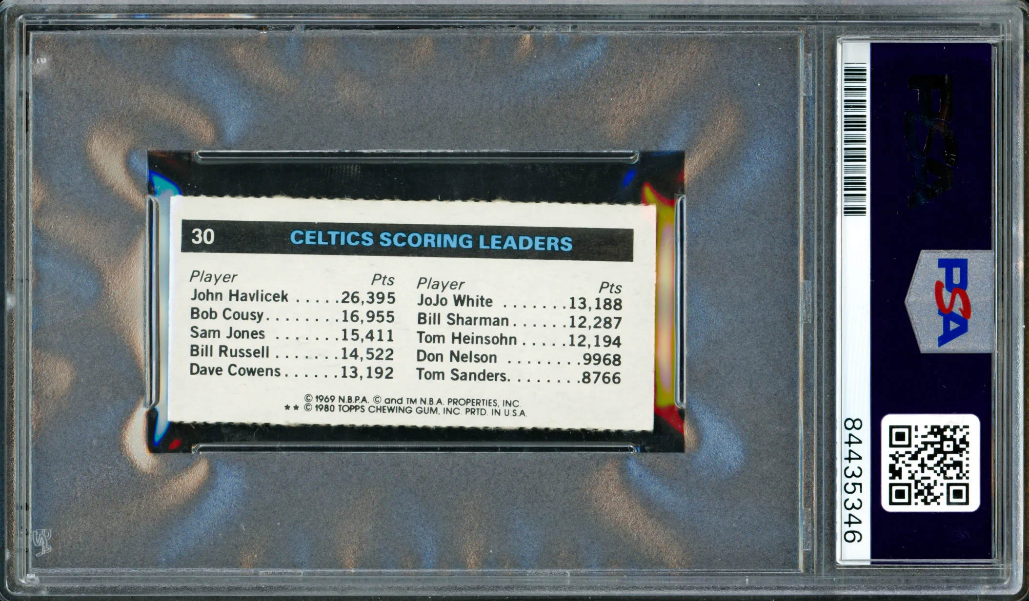 Larry Bird Autographed 1980-81 Topps Rookie Card #30 Boston Celtics Auto Grade Gem Mint 10 PSA/DNA #84435346 - Image 2