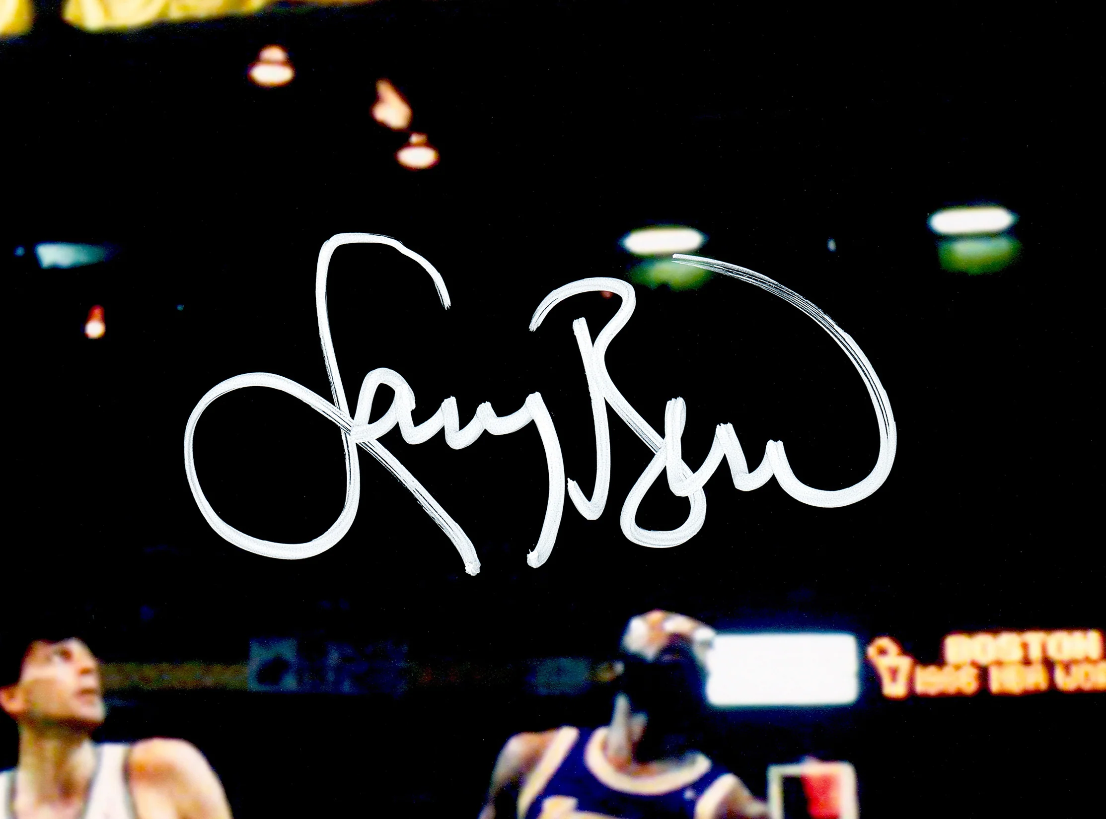 Larry Bird Autographed Framed 16x20 Photo Boston Celtics Beckett BAS Witness Stock #254250 - Image 3