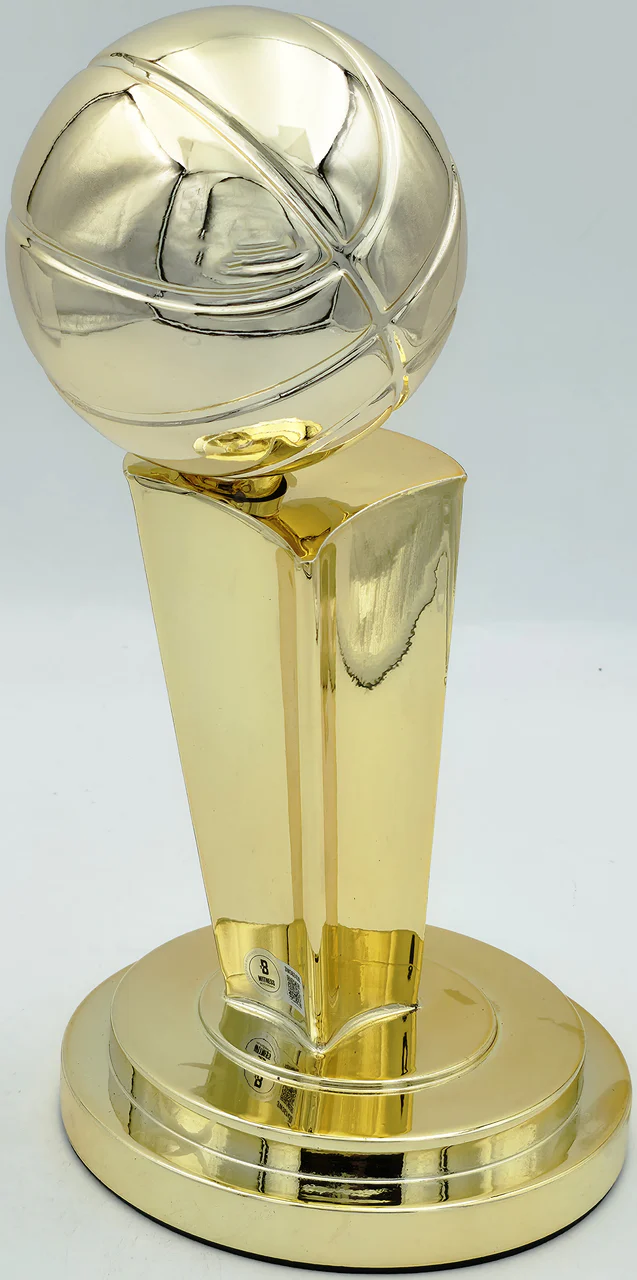 Larry Bird Autographed Gold Fanatics Mini Trophy Boston Celtics "18x Champ" Box Plaque Beckett BAS Witness Stock #256921 - Image 3