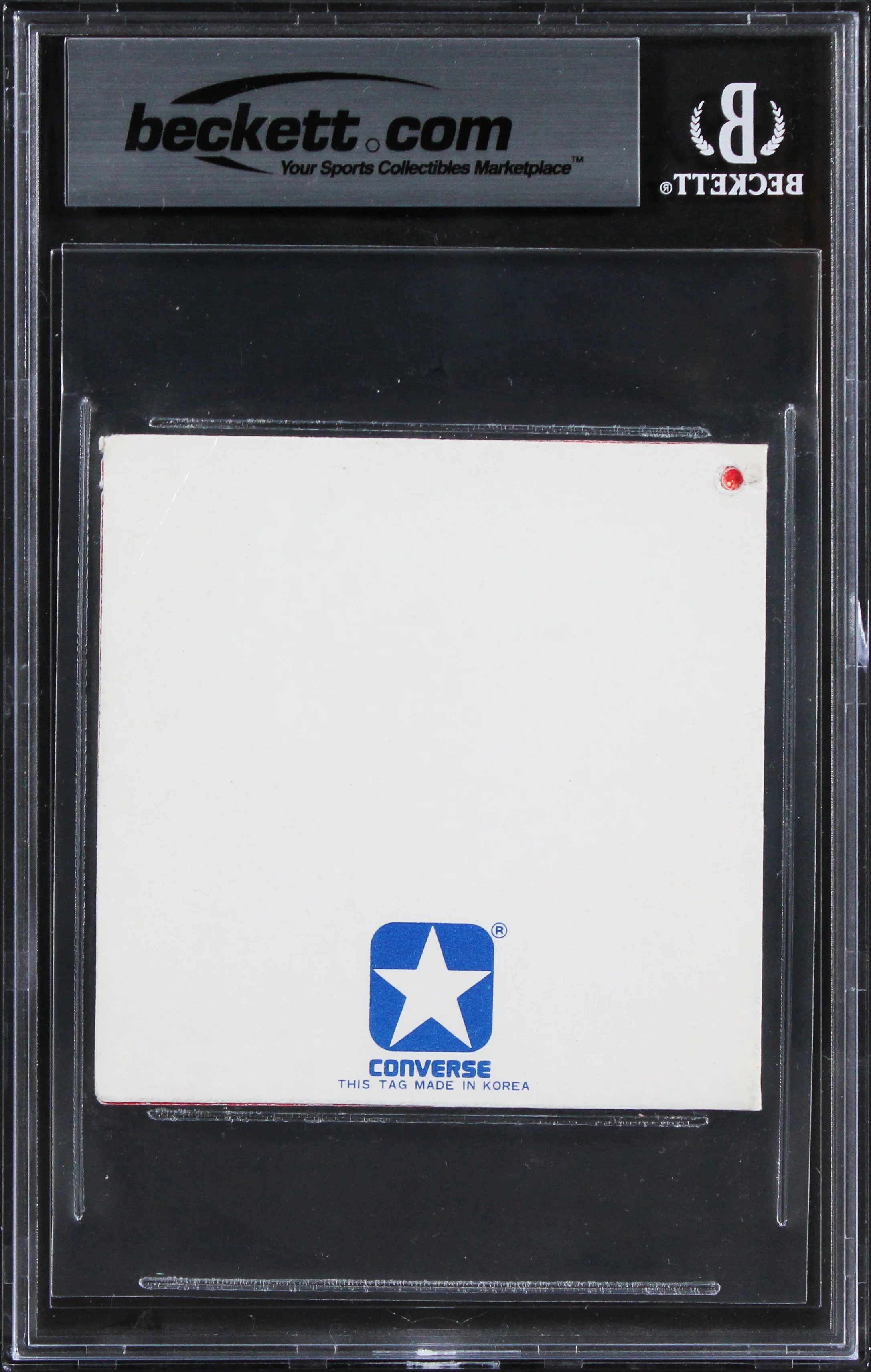 Larry Bird & Magic Johnson Signed 3x3 Converse Weapon Shoe Tag Auto 10! BAS Slab - Image 3