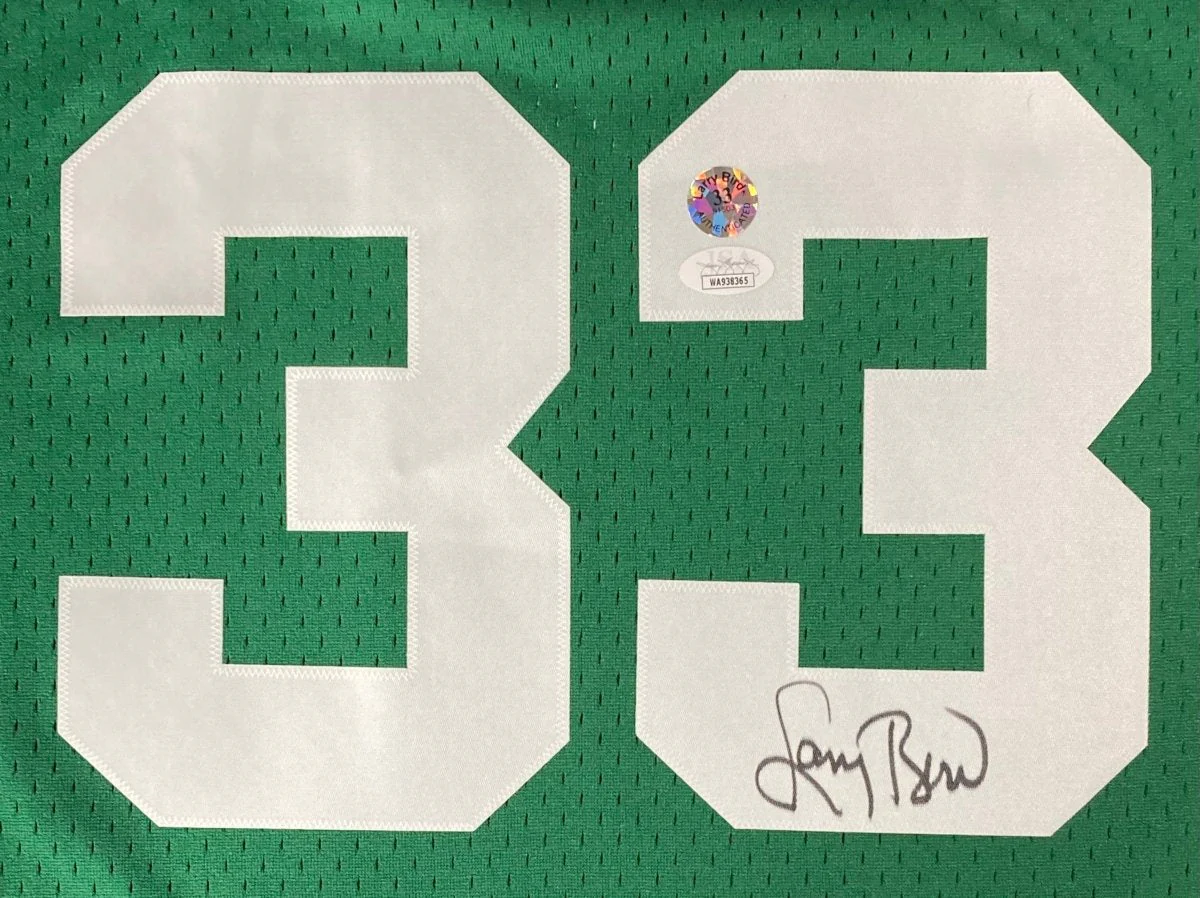 Larry Bird Signed Boston Celtics Green M&N HWC Swingman Jersey Bird+JSA ITP - Image 2