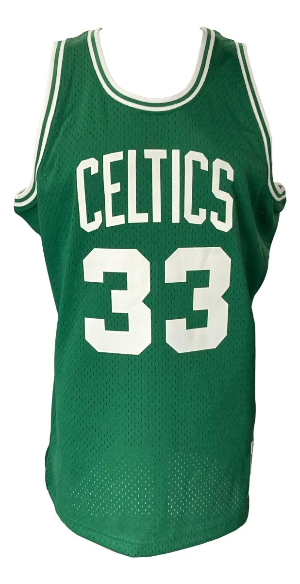 Larry Bird Signed Boston Celtics Green M&N HWC Swingman Jersey Bird+JSA ITP - Image 3