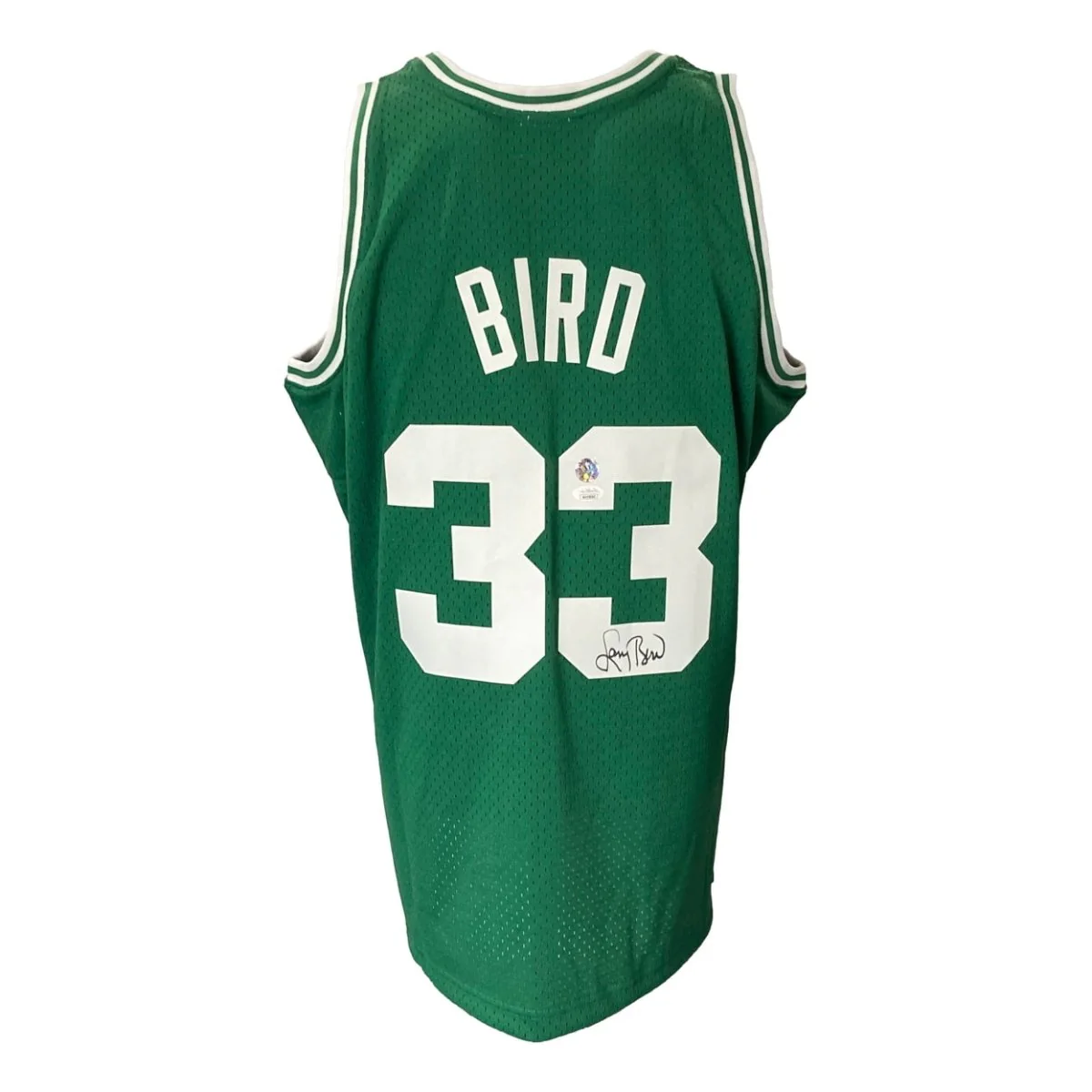 Larry Bird Signed Boston Celtics Green M&N HWC Swingman Jersey Bird+JSA ITP - Image 6