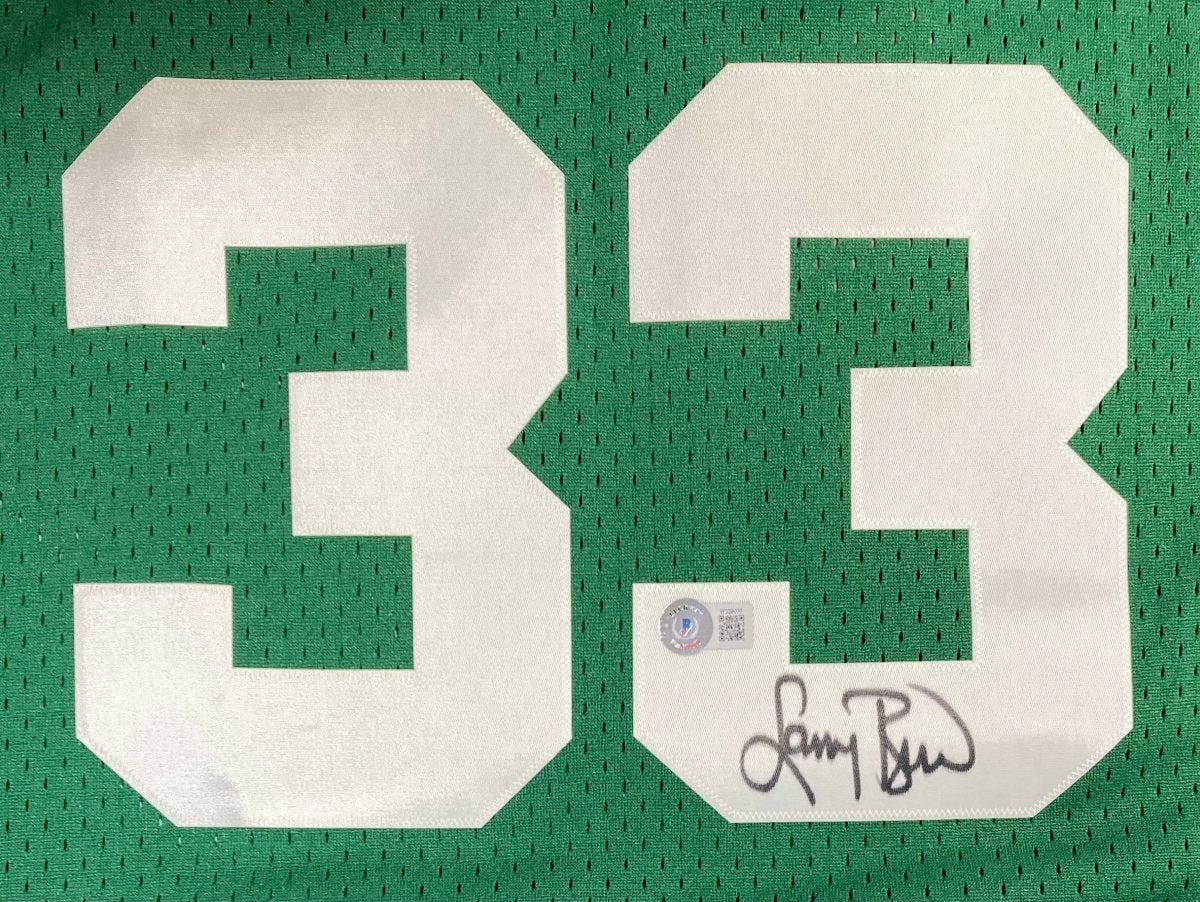 Larry Bird Signed Celtics Green M&N Hardwood Classics Swingman Jersey BAS ITP - Image 2