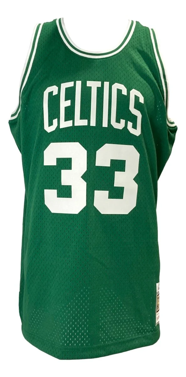 Larry Bird Signed Celtics Green M&N Hardwood Classics Swingman Jersey BAS ITP - Image 3
