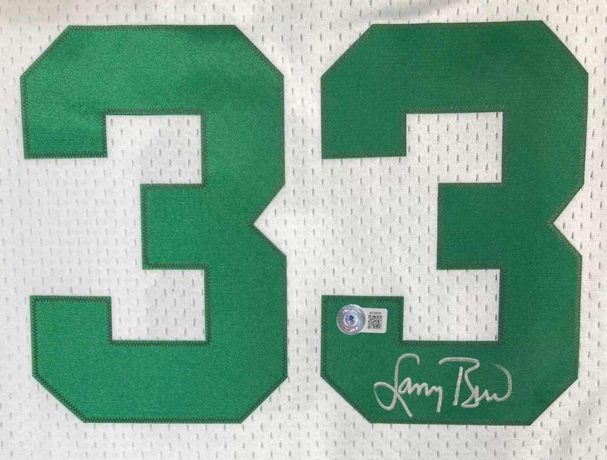 Larry Bird Signed Celtics White M&N Hardwood Classics Swingman Jersey BAS ITP - Image 2