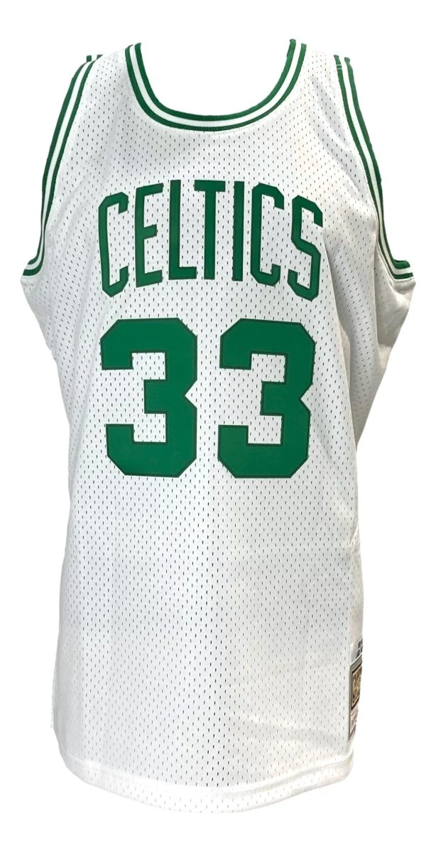 Larry Bird Signed Celtics White M&N Hardwood Classics Swingman Jersey BAS ITP - Image 3