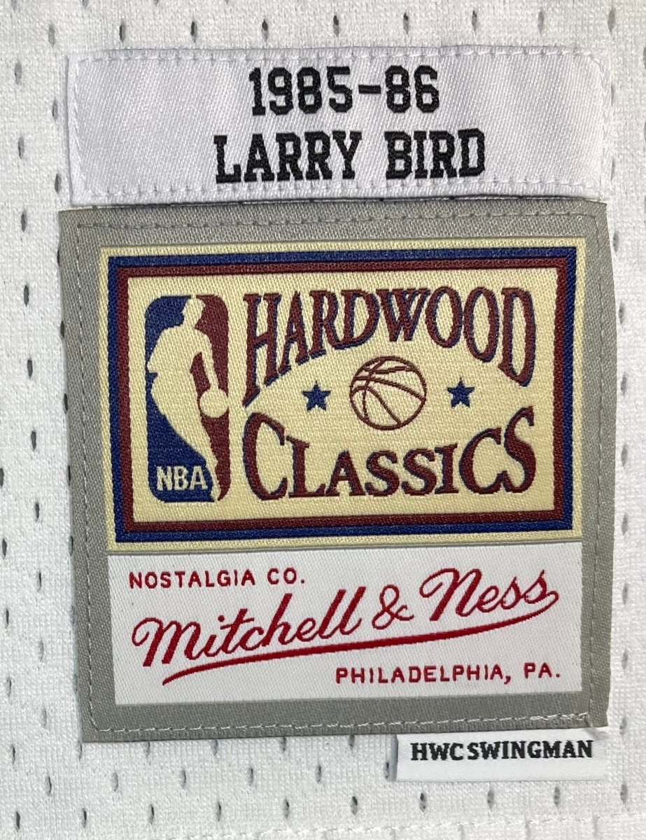 Larry Bird Signed Celtics White M&N Hardwood Classics Swingman Jersey BAS ITP - Image 4