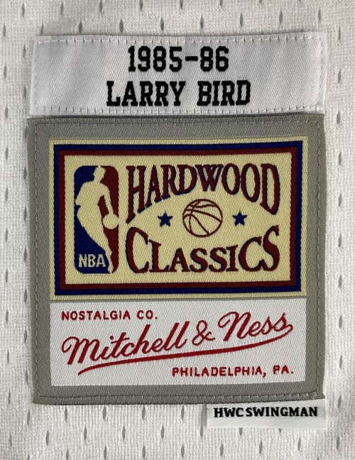 Larry Bird Signed Celtics White M&N Hardwood Classics Swingman Jersey JSA - Image 4