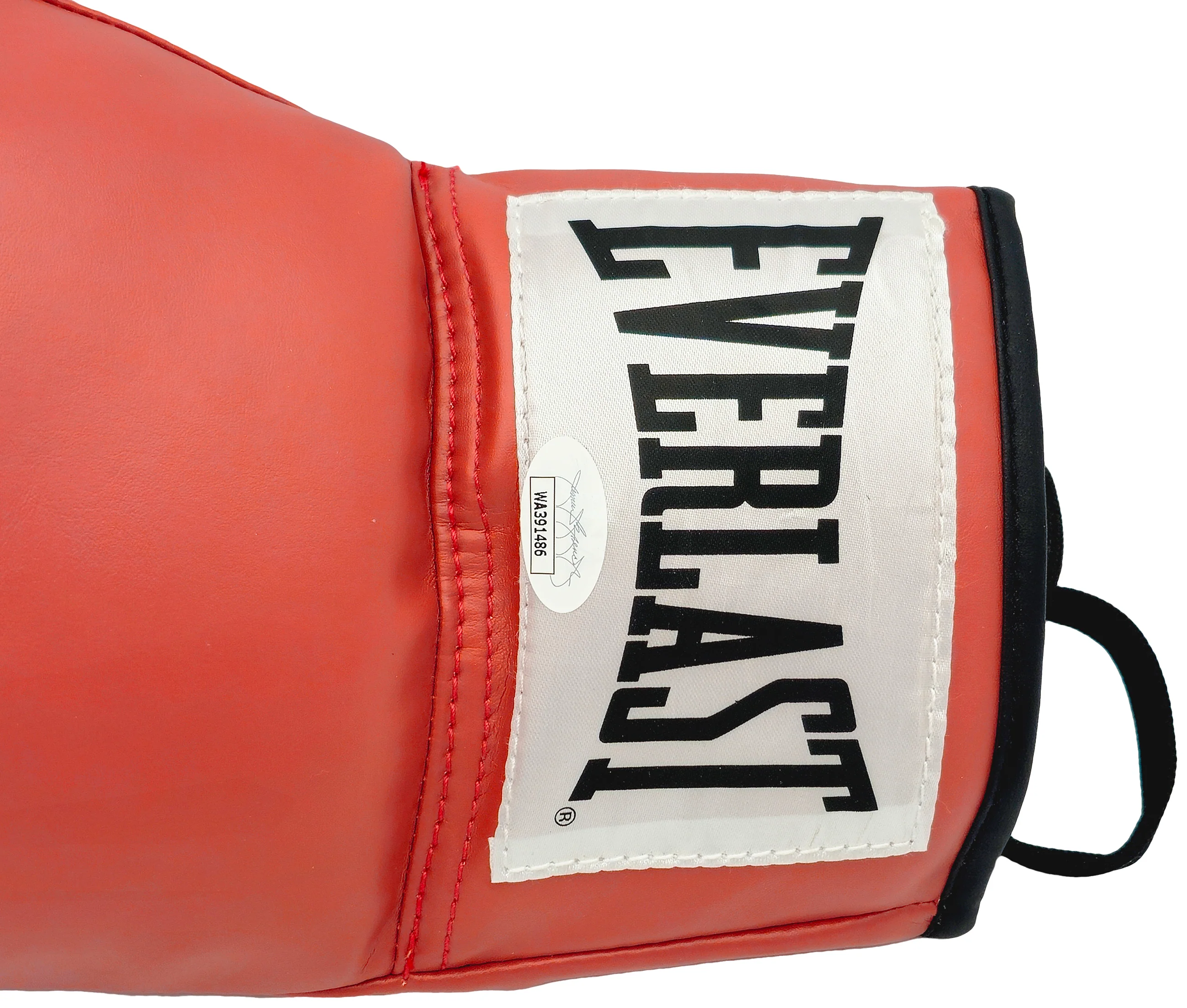 Larry Holmes Autographed Red Everlast Boxing Glove LH JSA Stock #227960 - Image 3
