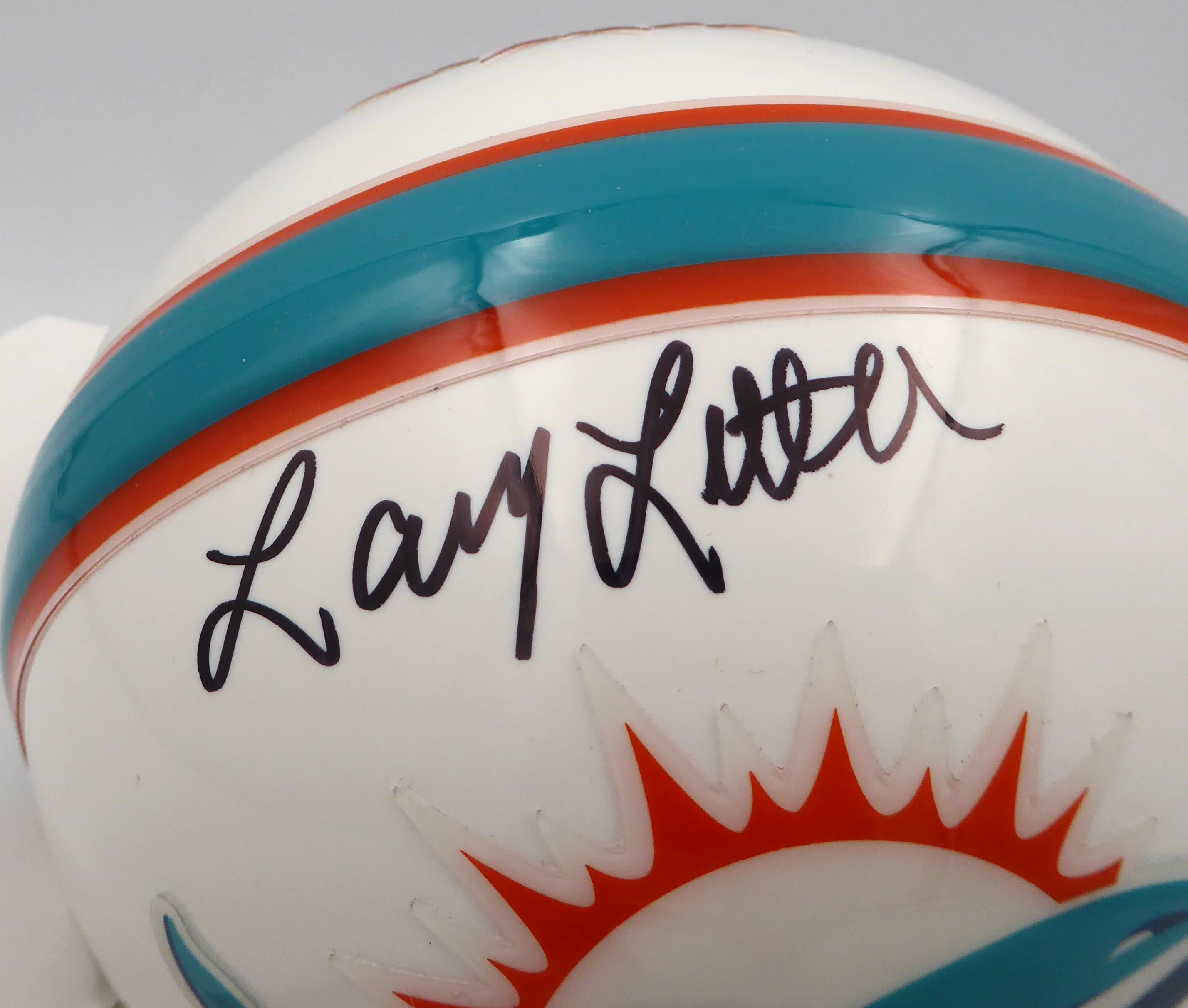 Larry Little Autographed Miami Dolphins Mini Helmet TriStar Holo #7880506 - Image 2