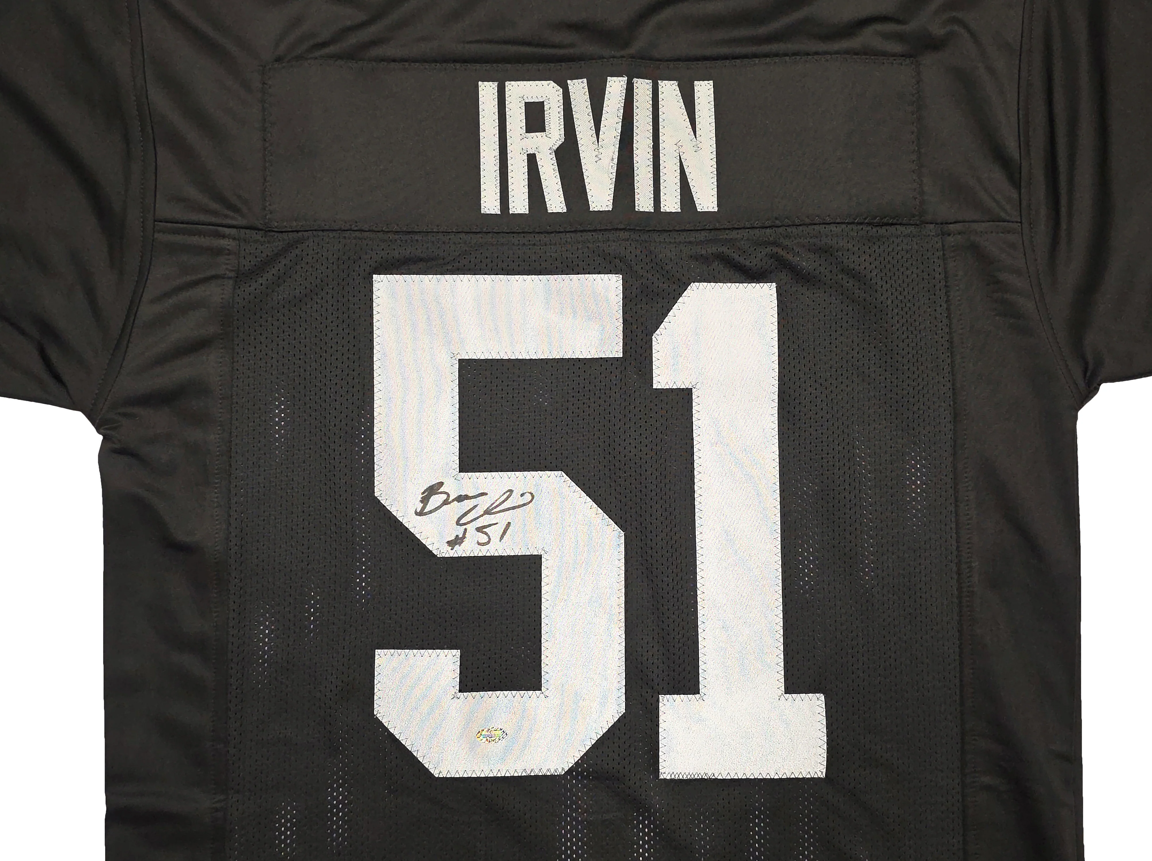 Las Vegas Raiders Bruce Irvin Autographed Black Jersey MCS Holo Stock #257840 - Image 2