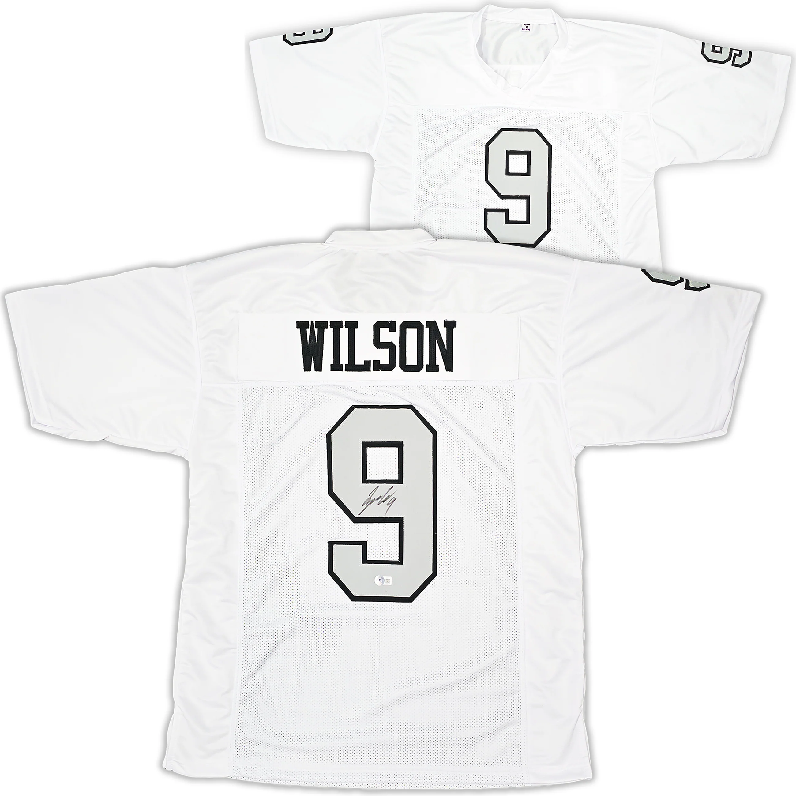 Las Vegas Raiders Tyree Wilson Autographed White Color Rush Jersey Beckett BAS Witness Stock #217962