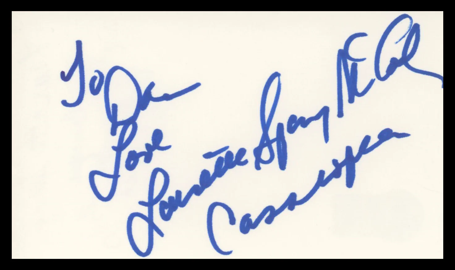 Laurette Spang Battlestar Galactica Authentic Signed 3x5 Index Card BAS #BV01239
