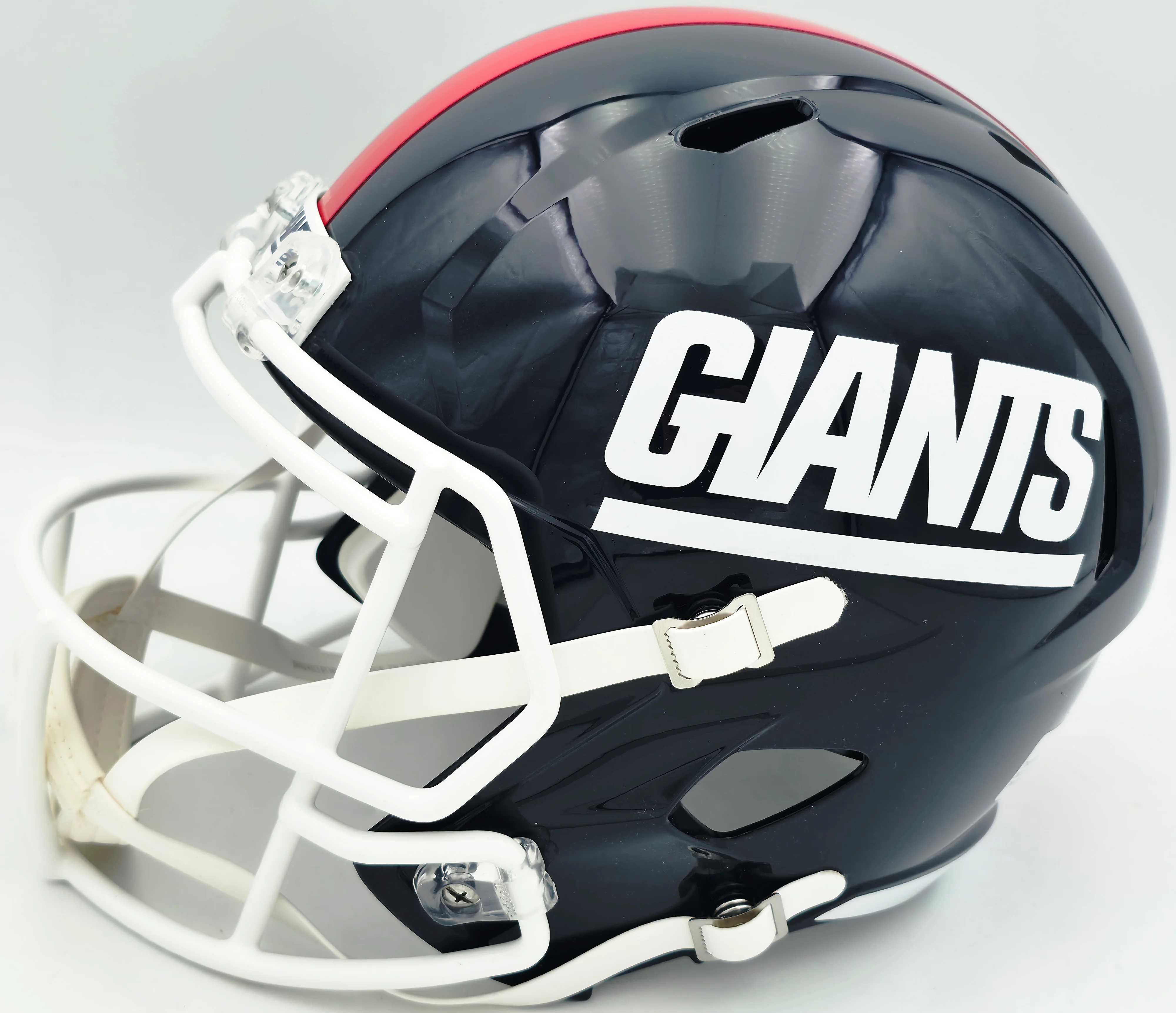 Lawrence Taylor Autographed New York Giants Blue 1980-99 Throwback Full Size Speed Replica Helmet Beckett BAS Witness Stock #261939 - Image 3