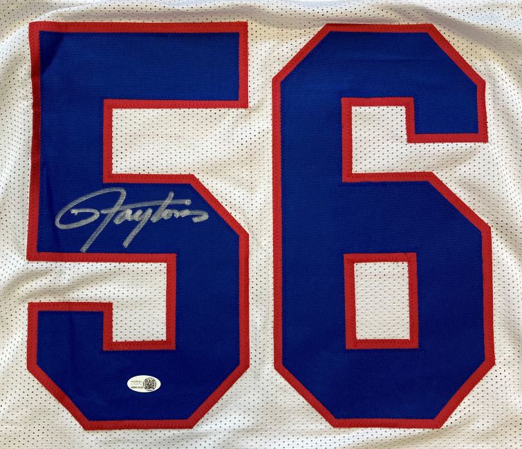 Lawrence Taylor New York Signed White Football Jersey JSA QR Hologram - Image 2
