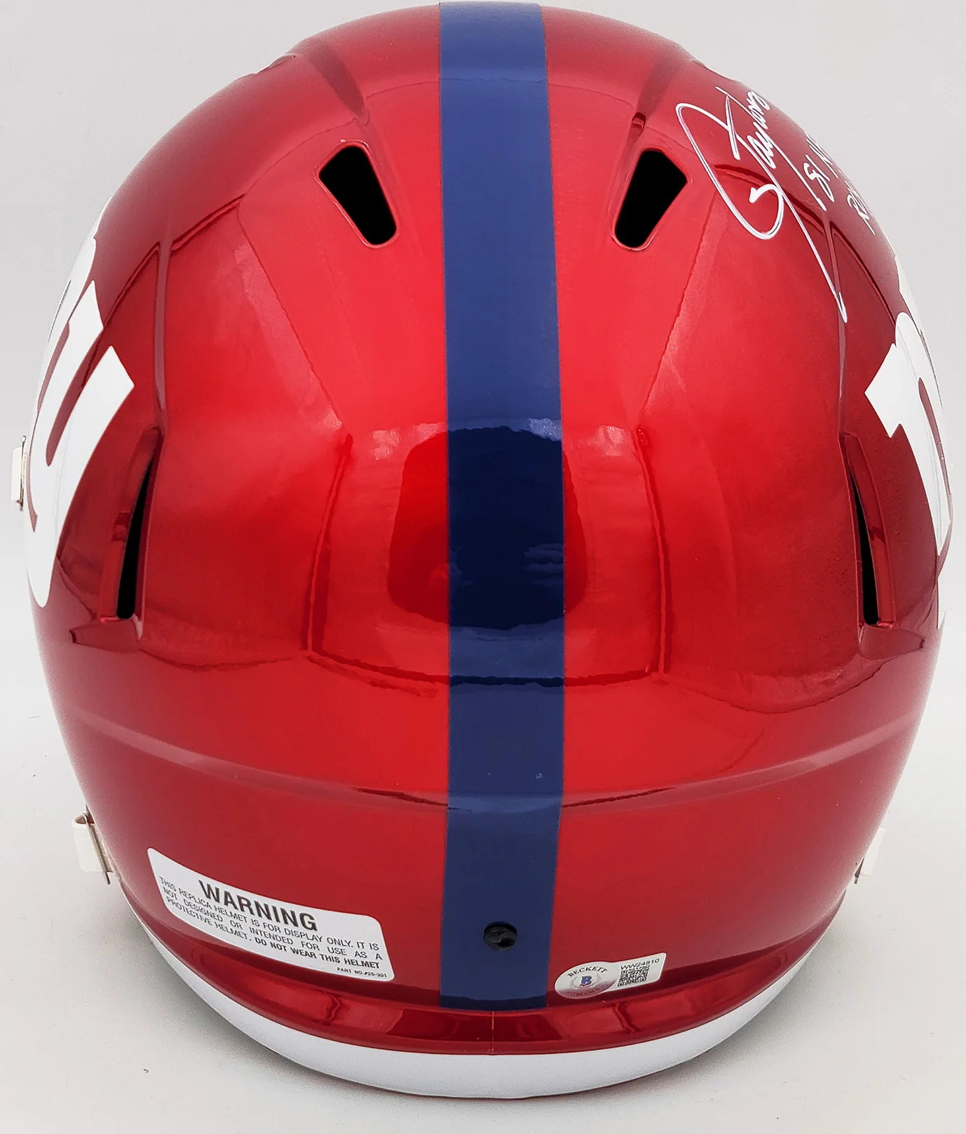 Lawrence Taylor & Saquon Barkley Autographed New York Giants Flash Red Full Size Replica Speed Helmet "NFL ROY" Beckett BAS QR Stock #202987 - Image 4