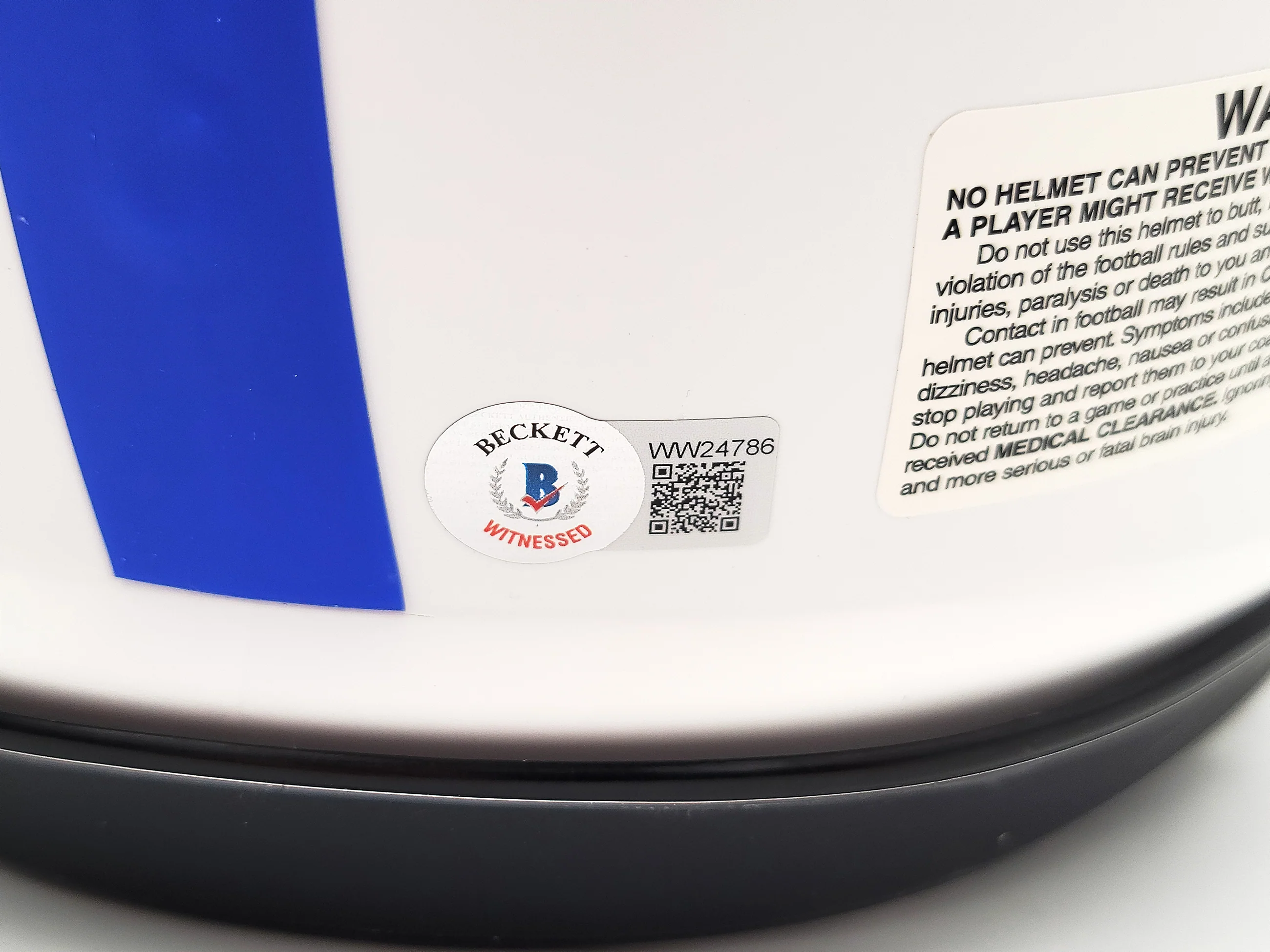 Lawrence Taylor & Saquon Barkley Autographed New York Giants Lunar Eclipse White Full Size Authentic Speed Helmet "NFL ROY" Beckett BAS QR Stock #202990 - Image 5