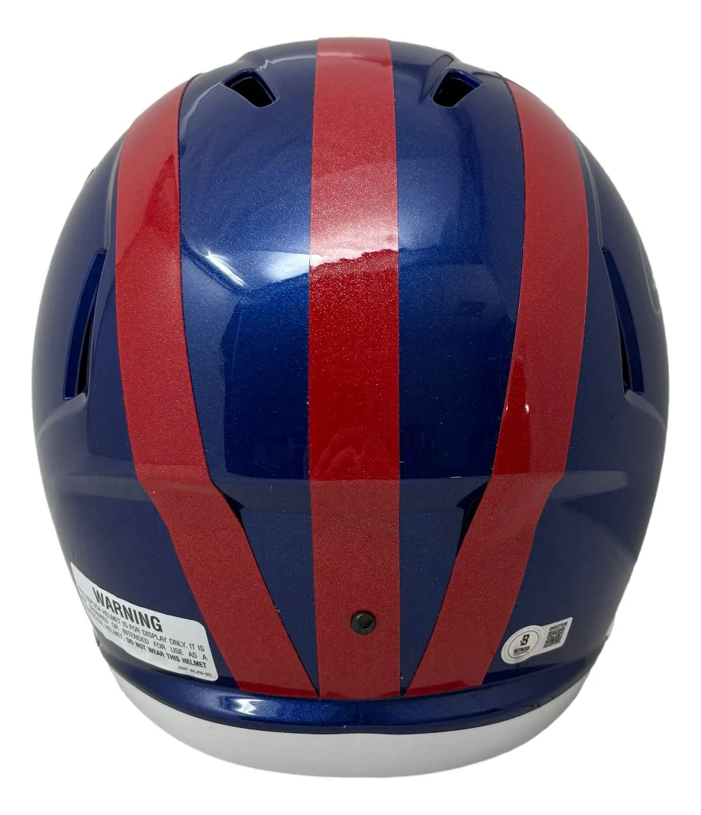 Lawrence Taylor Signed New York Giants FS Alternate Speed Replica Helmet BAS - Image 3